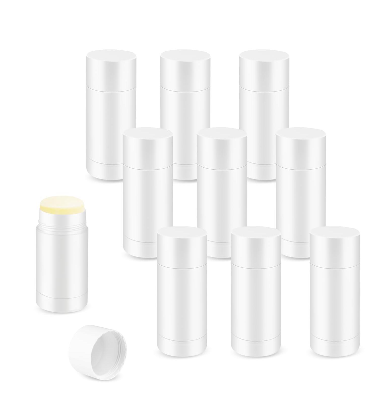 10 Pcs Empty Deodorant Containers Bottom Fill Deodorant Bottles Refillable DIY Deodorant Tubes Lip Balm Tubes (white 15ml/0.5oz) 15ml/0.5oz white - Buy Online on GoSupps.com