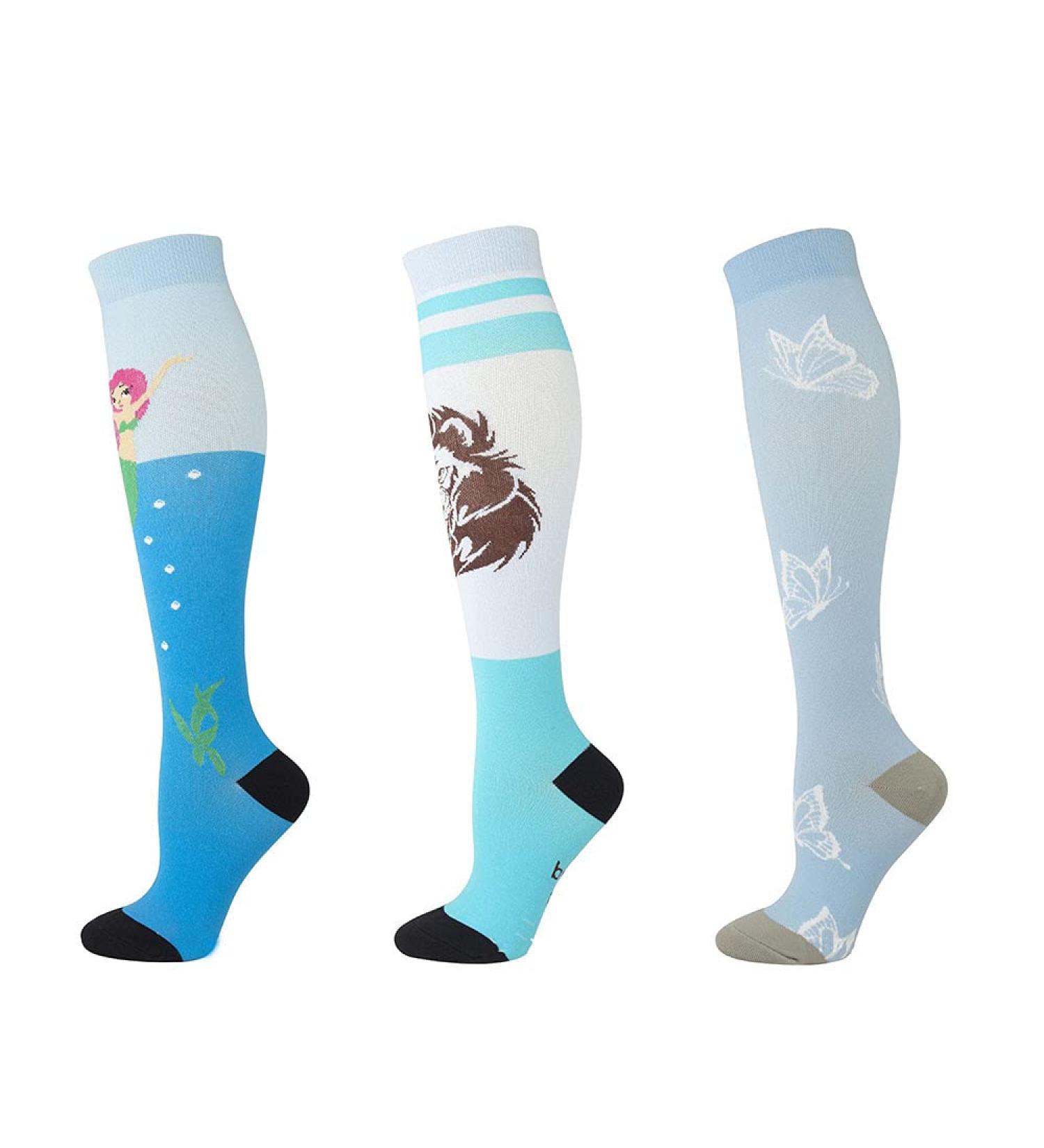 JILIBABBA Compression Socks for Women & Men - Blue Knee High Sports Socks for Running Fitness & Travel - Size SM B - Buy Online on GoSupps.com