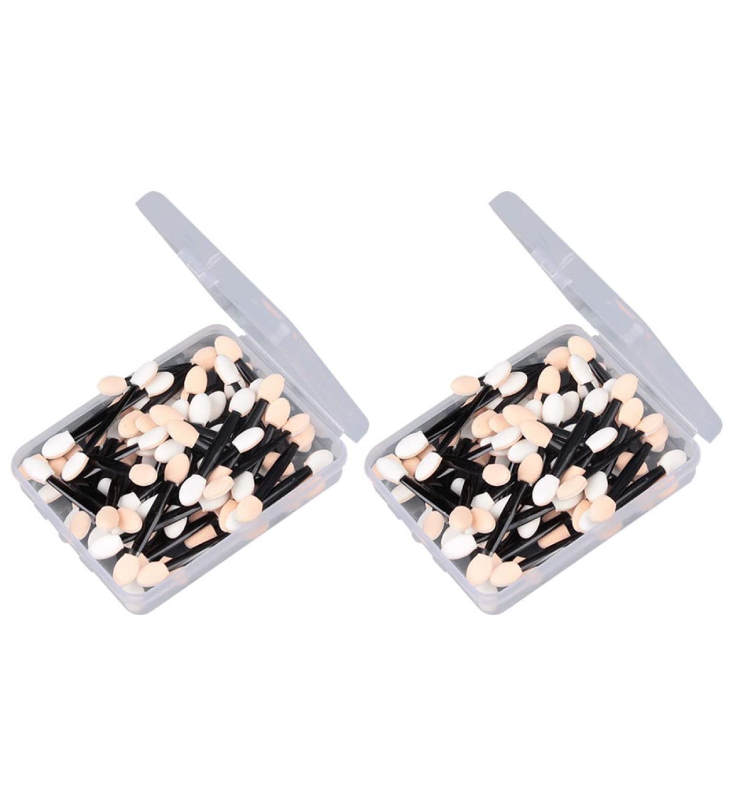 Baluue 100 Pcs Cosmetic Professional Double- End Eyeshadow Brushes Makeup Makeup Tools Black Size 2 Black - Buy Online on GoSupps.com