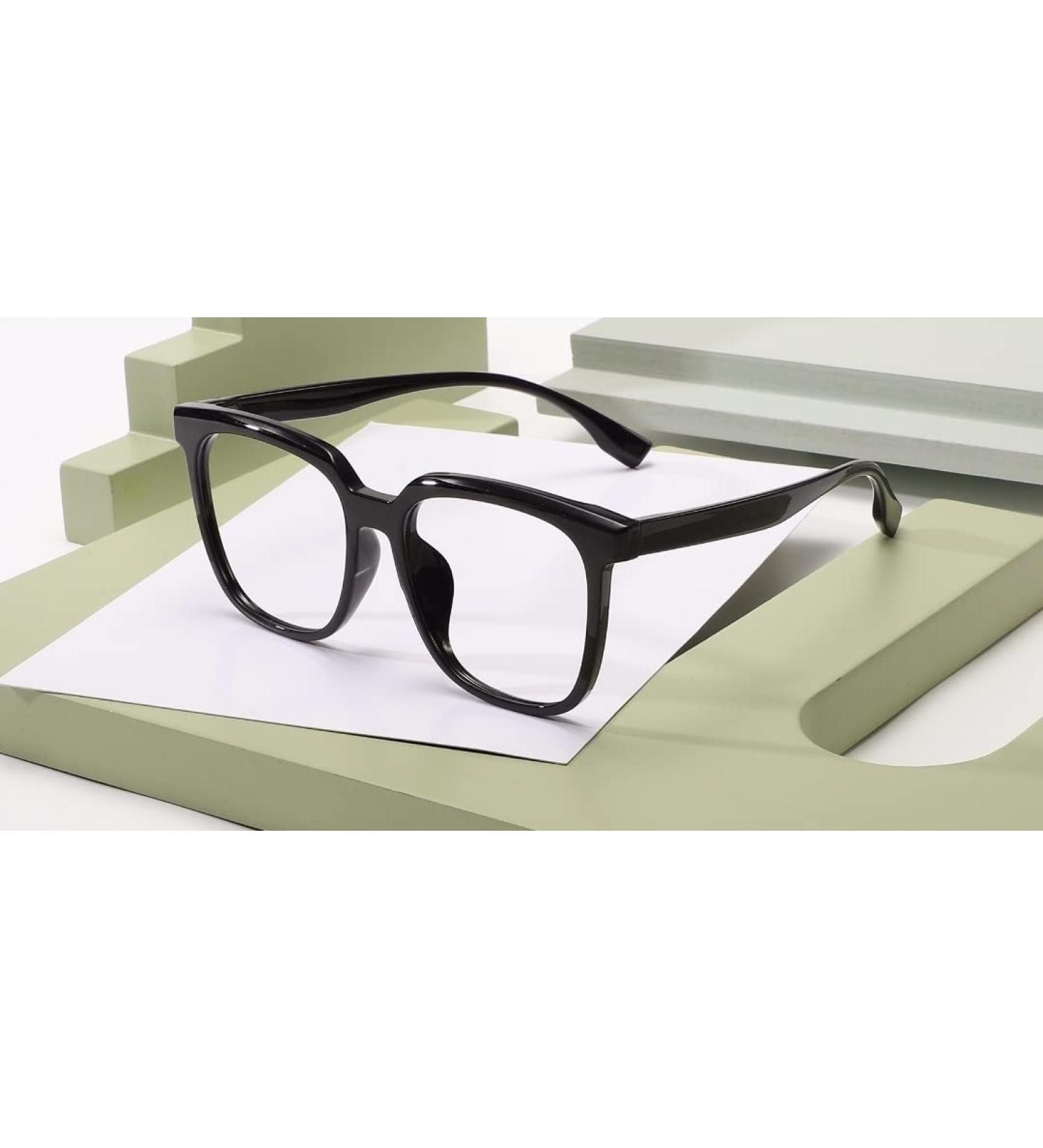 Blue Light Blocking Designer Eyeglasses | Anti-UV Computer Readers | Oversized Black +0.00 - Buy Online on GoSupps.com