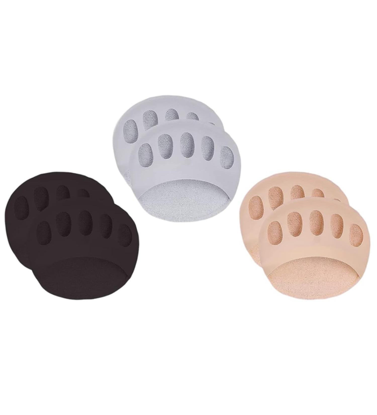 Buy Half Socks Metatarsal Foot Pads for Women - 3 Pairs Sandals High Heels Separate Toe Socks (Beige Black Gray) - Pain Relief & Comfort - Buy Online on GoSupps.com