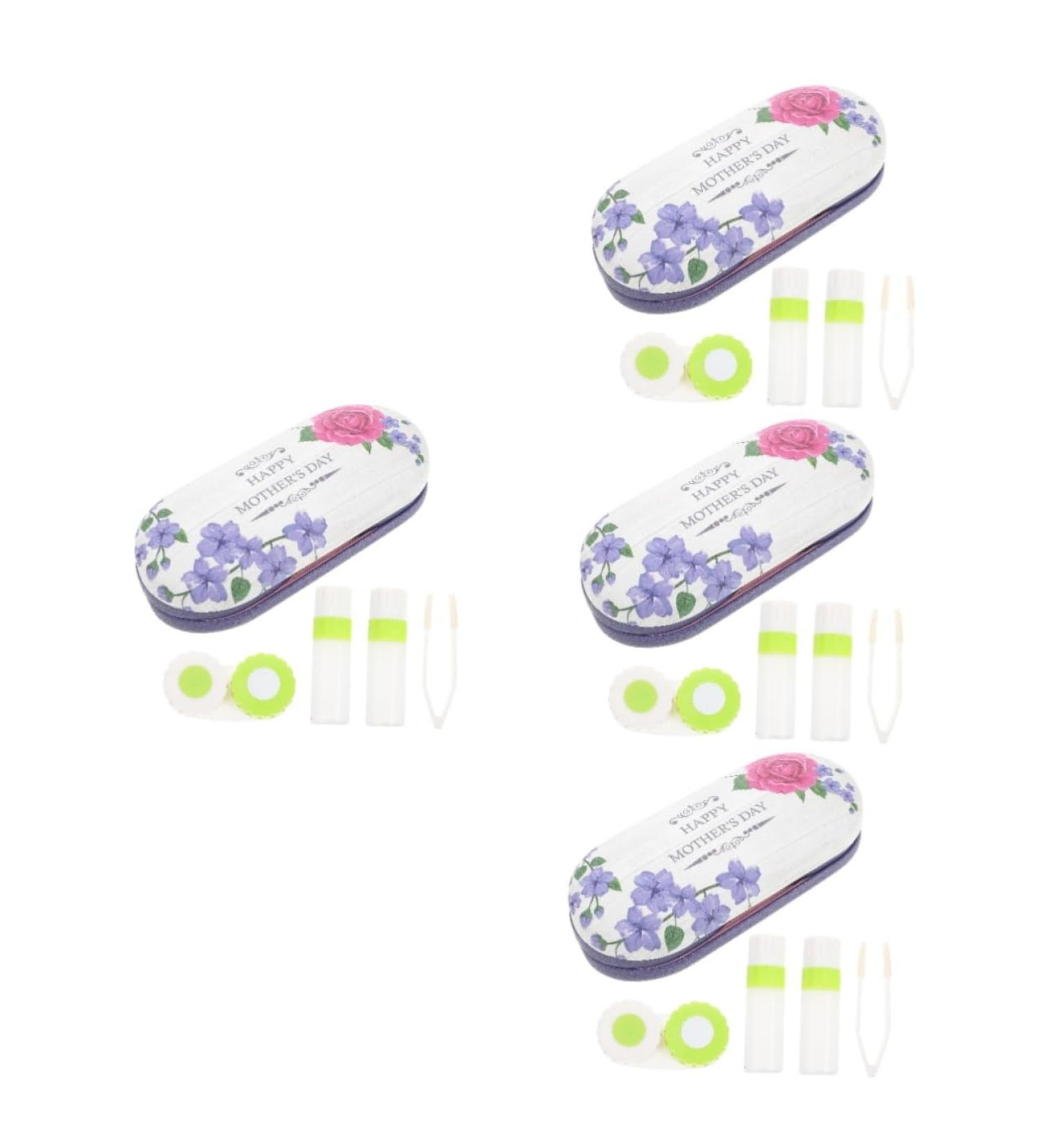 Solustrie Pink Double-Layer Glasses Case for Women | Stylish Leather Sunglasses & Lens Holder | Travel Tweezers Included | Durable Violet PU Design - Buy Online on GoSupps.com