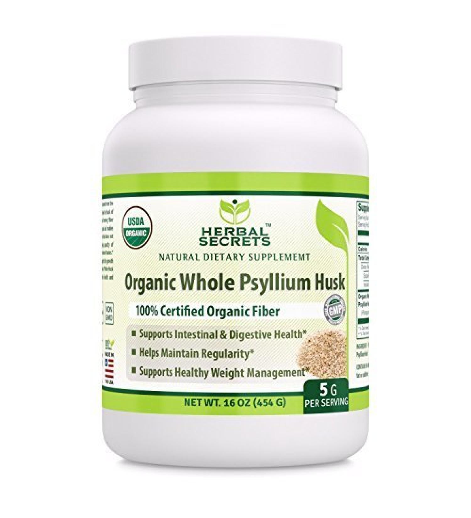 Organic Psyllium Husk 16oz | Vegan, Gluten-Free & Non-GMO | Supports Digestive Health & Weight Management - Buy Online on GoSupps.com