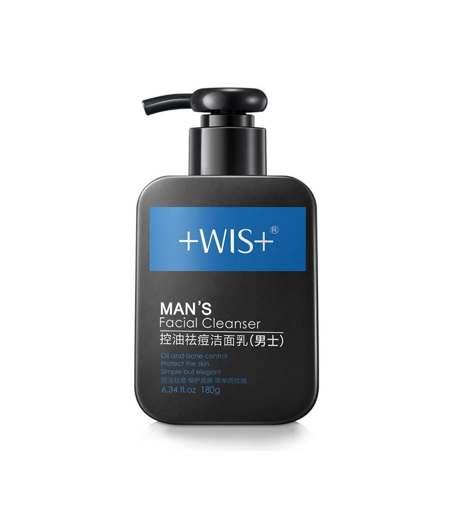 WIS Men Face Wash for Oily Skin - Hydrating Charcoal Cleanser Deep Cleaning Oil Control Anti-Acne 6.34 Fl.oz - International Shipping - Buy Online on GoSupps.com