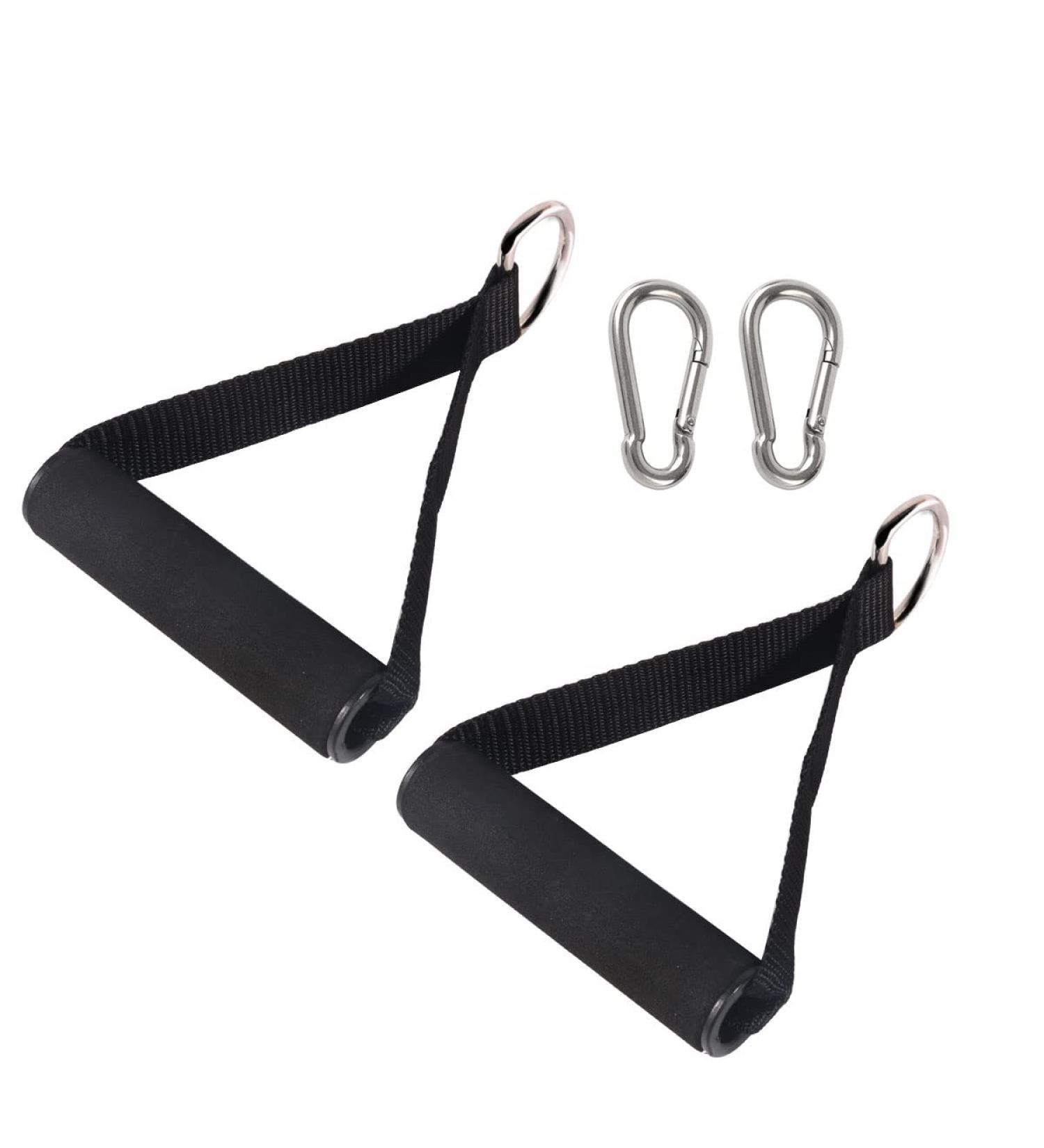 Premium Exercise Pull Handles | Resistance Bands Handles for Pilates Yoga & Strength Training | Dense Foam Wrap | Fitness Equipment - Black (1 Pair - Buy Online on GoSupps.com