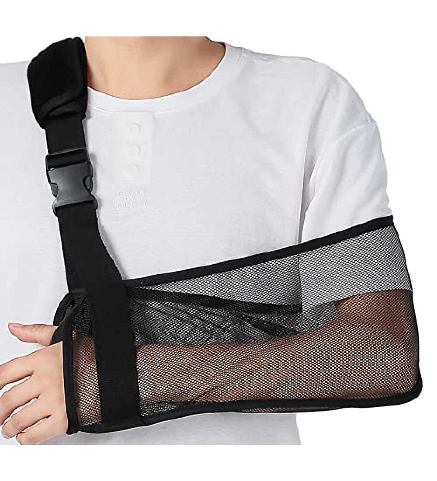Ledhlth Mesh Arm Sling - Shoulder Immobilizer Brace for Broken Shoulder, Elbow, Arm, Wrist - Men, Women, Teenagers, Adults - Black - Buy Online on GoSupps.com