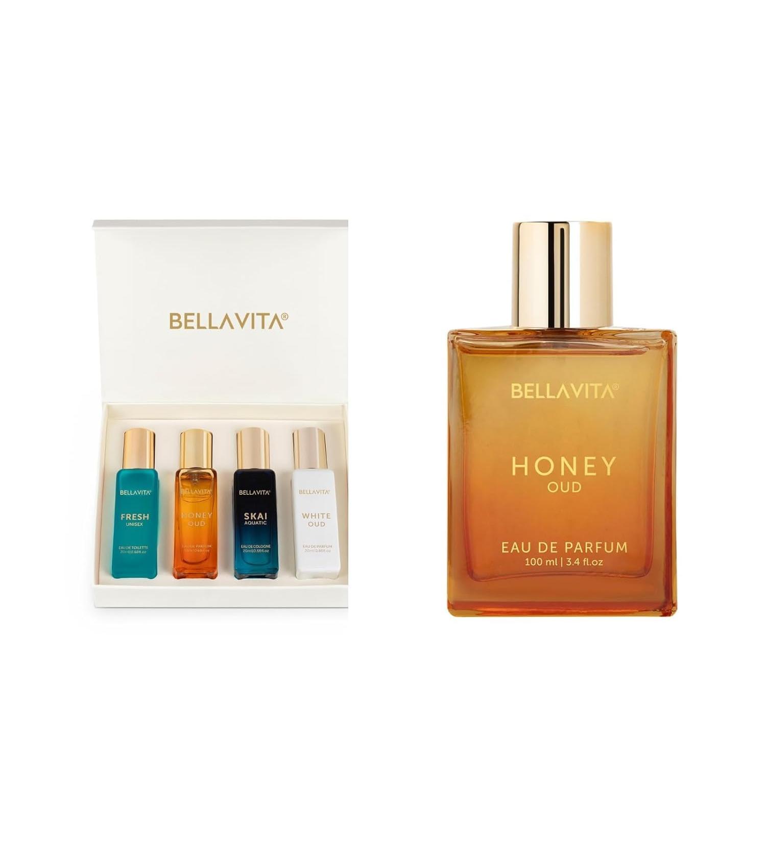 Women's Perfume Gift Set (4 x 0.68 fl. oz. & 3.4 fl. oz.) | Includes Honey Oud Skai Fresh White Oud | Perfect for Men & Women | Woody Floral Sweet & Spicy Scents for Gifting & Daily Wear - Buy Online on GoSupps.com