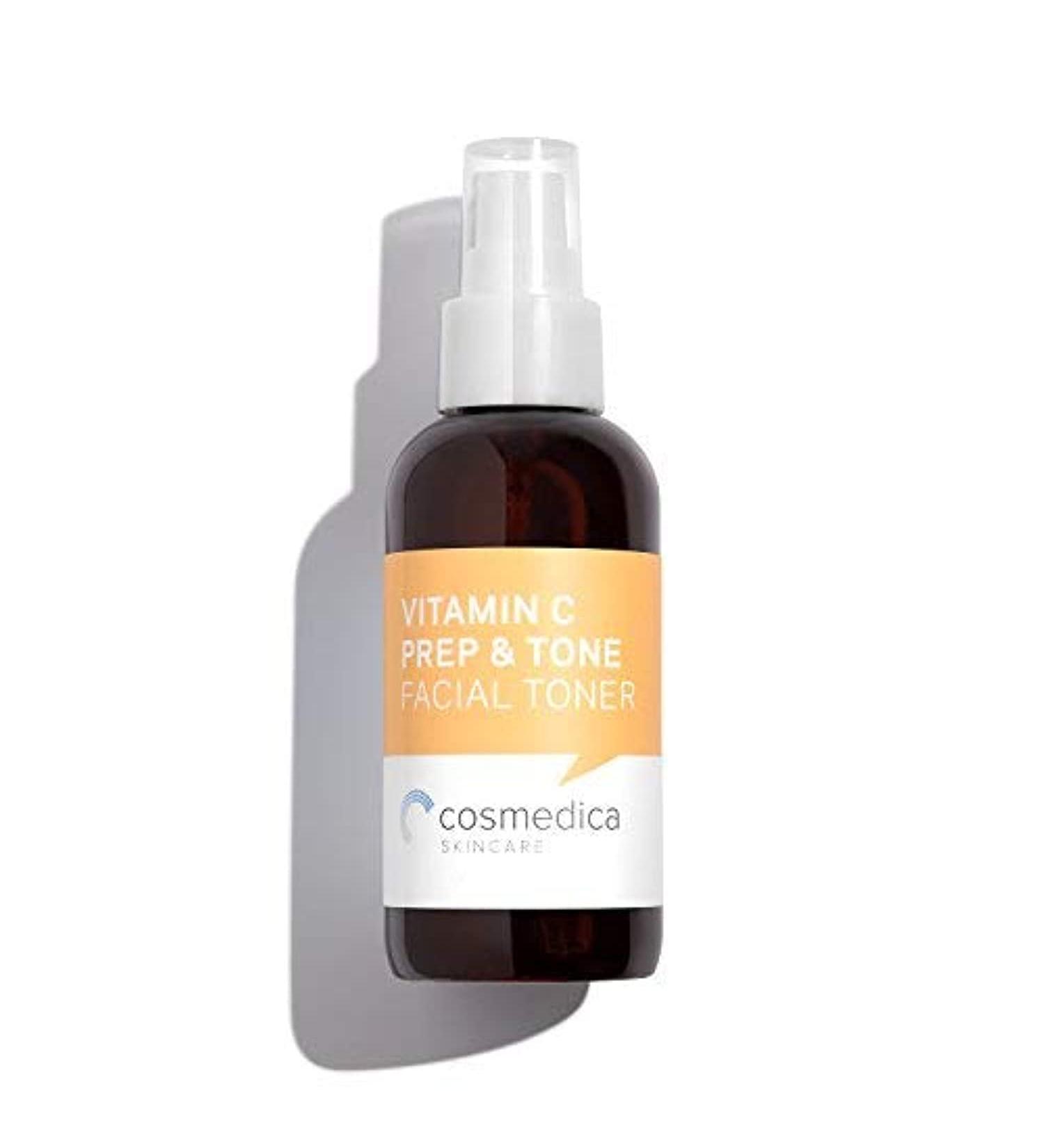 Organic Vitamin C Prep & Tone (4oz) Facial Toner and Prep for Chemical Peels  Moisturizer  Night Cream & Serums- Balance pH Levels  Minimize Pores and Remove Excess Dirt  Oil  and Make-Up