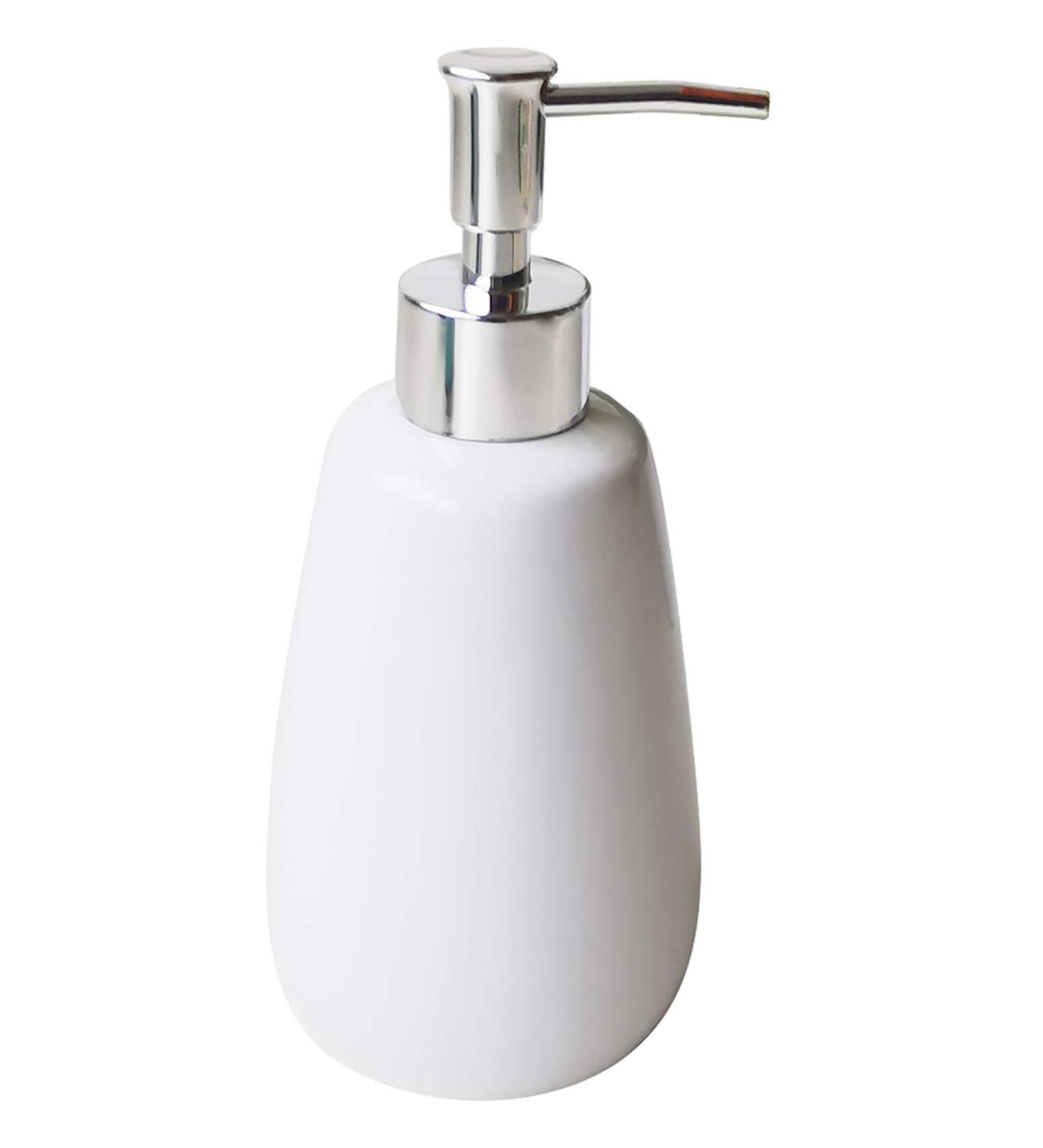 TOOZFO White Ceramics Hand Soap Dispenser 10oz300ml Elegant Pump Top for Bathroom - Empty Shampoo Bottles - Buy Online on GoSupps.com