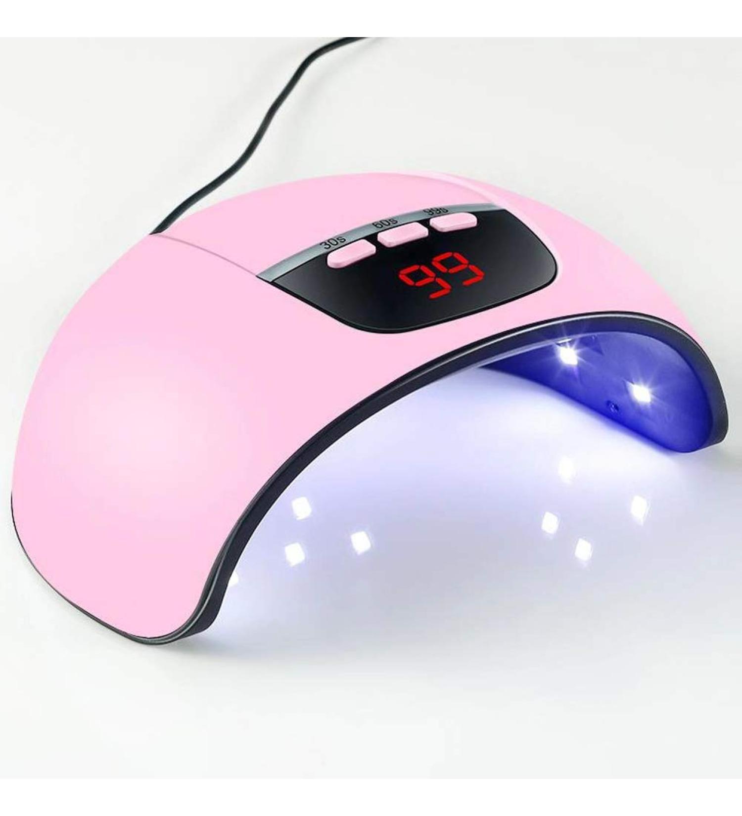 SoulQ UV LED Nail Lamp USB Power 45W Intelligent Induction Nail Dryer LCD Display Nail Lamp with 3 Timer Setting Professional Nail Art Tools for Gel Polish (Pink) - Buy Online on GoSupps.com