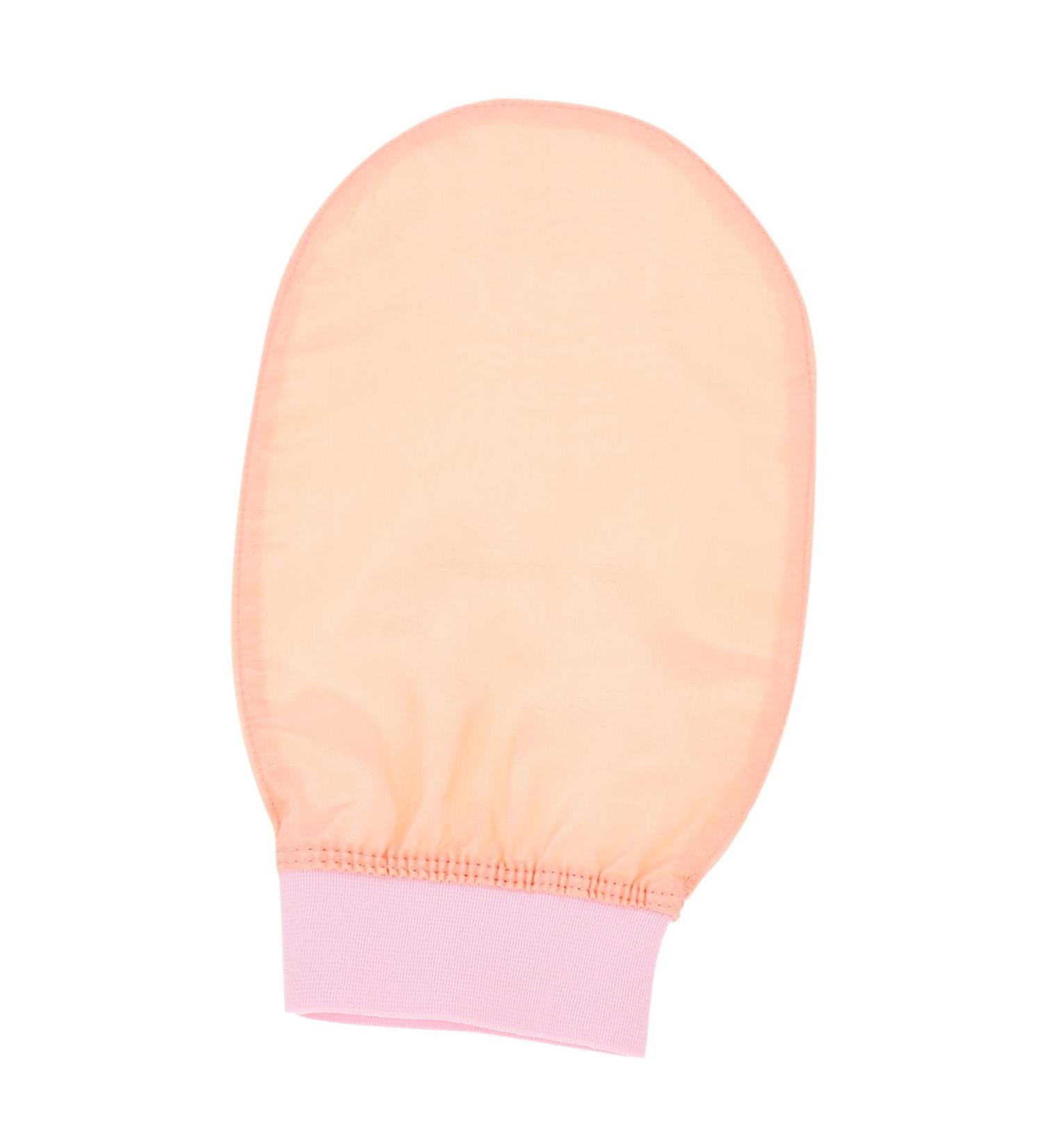 Buy Mud Bath Towel & Exfoliating Gloves Premium Bathing Mittens for Body Scrubbing | Silk Pink Lotus Color - Buy Online on GoSupps.com