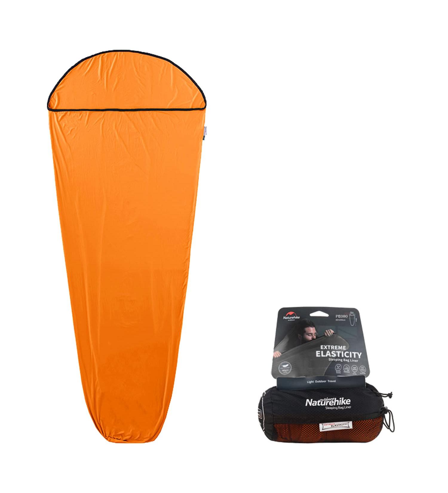 Naturehike High Elasticity Sleeping Bag Liner - Lightweight & Portable for Camping, Travel, Hostels - Orange - Buy Online on GoSupps.com