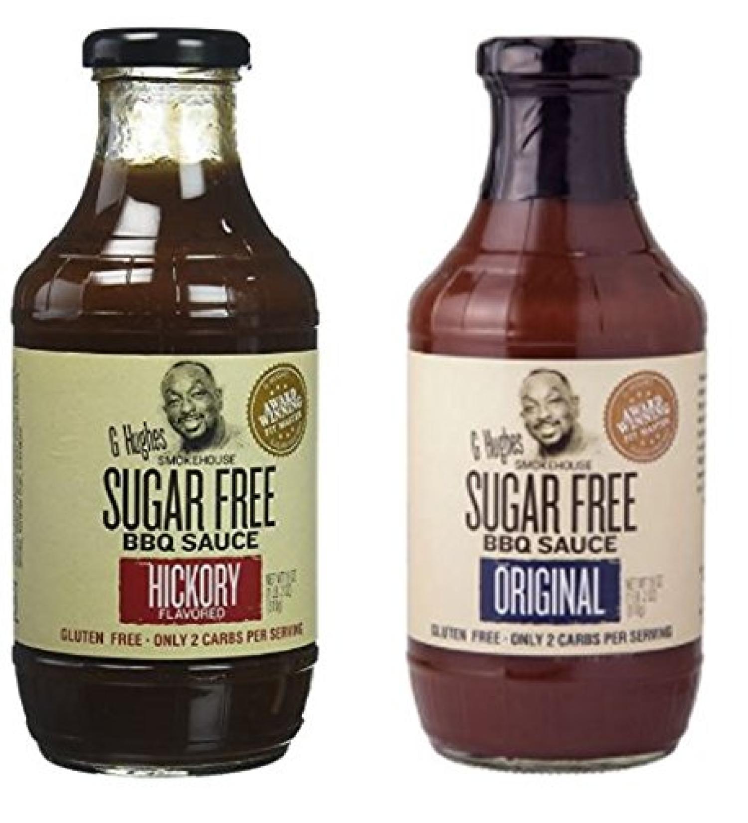 G Hughes Smokehouse Sugar Free BBQ Sauce, Hickory, 18 & SF Original 18 oz (Pack of 2) 1.1 Pound (Pack of 2)