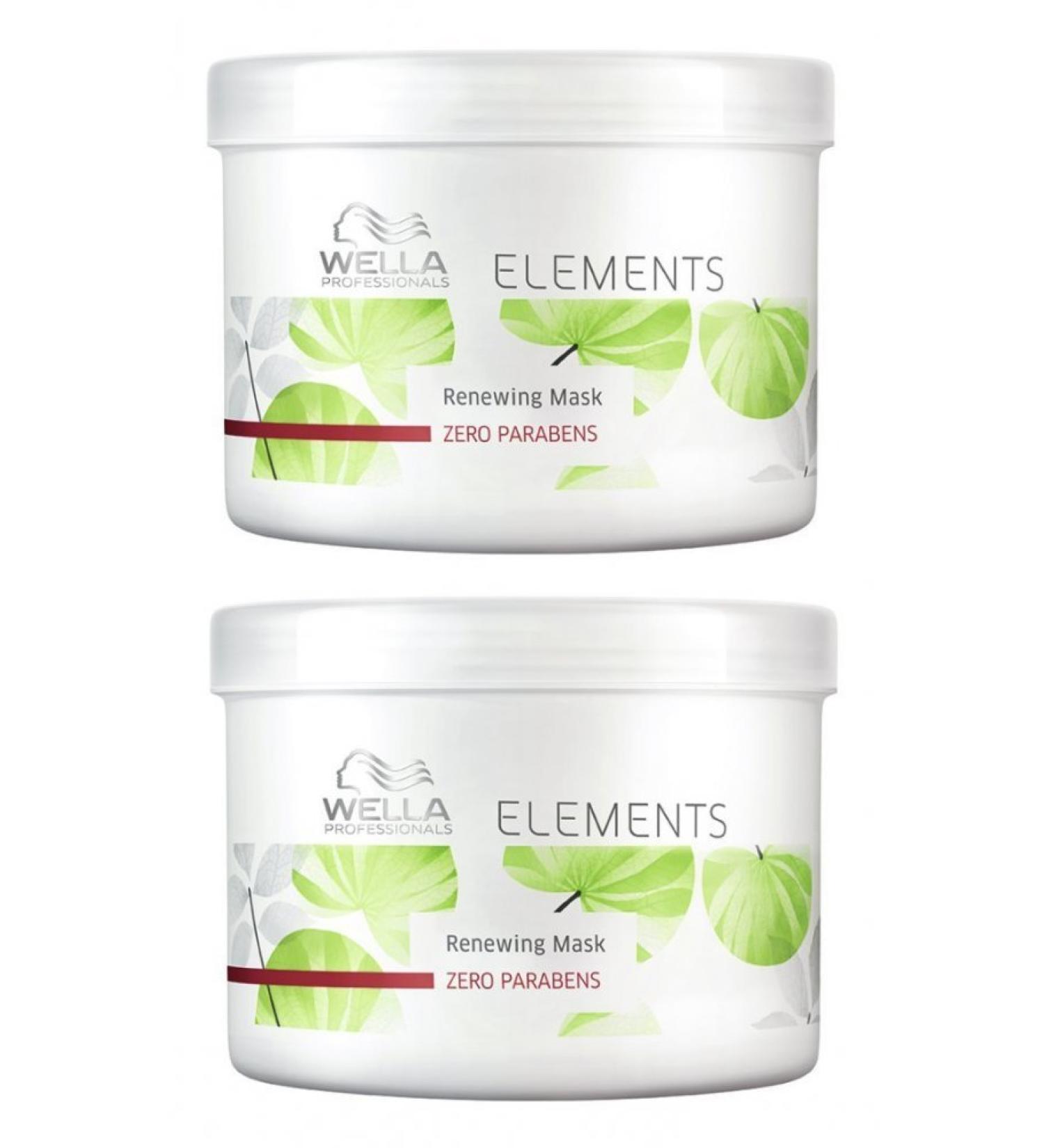 Wella Elements Mask 2 x 500 ml Paraben-free treatment for dry brittle hair Professionals Care