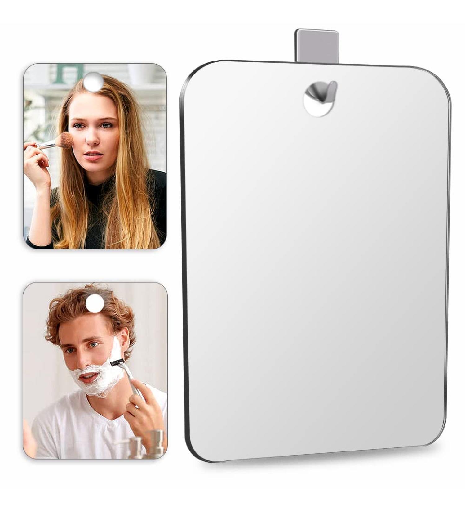 Fogless Shower Shaving Mirror Set - 2 Pack 6x4 Inches | Anti-Fog, Unbreakable & Portable Handheld Makeup Mirror for Bathroom Wall Hanging - Buy Online on GoSupps.com