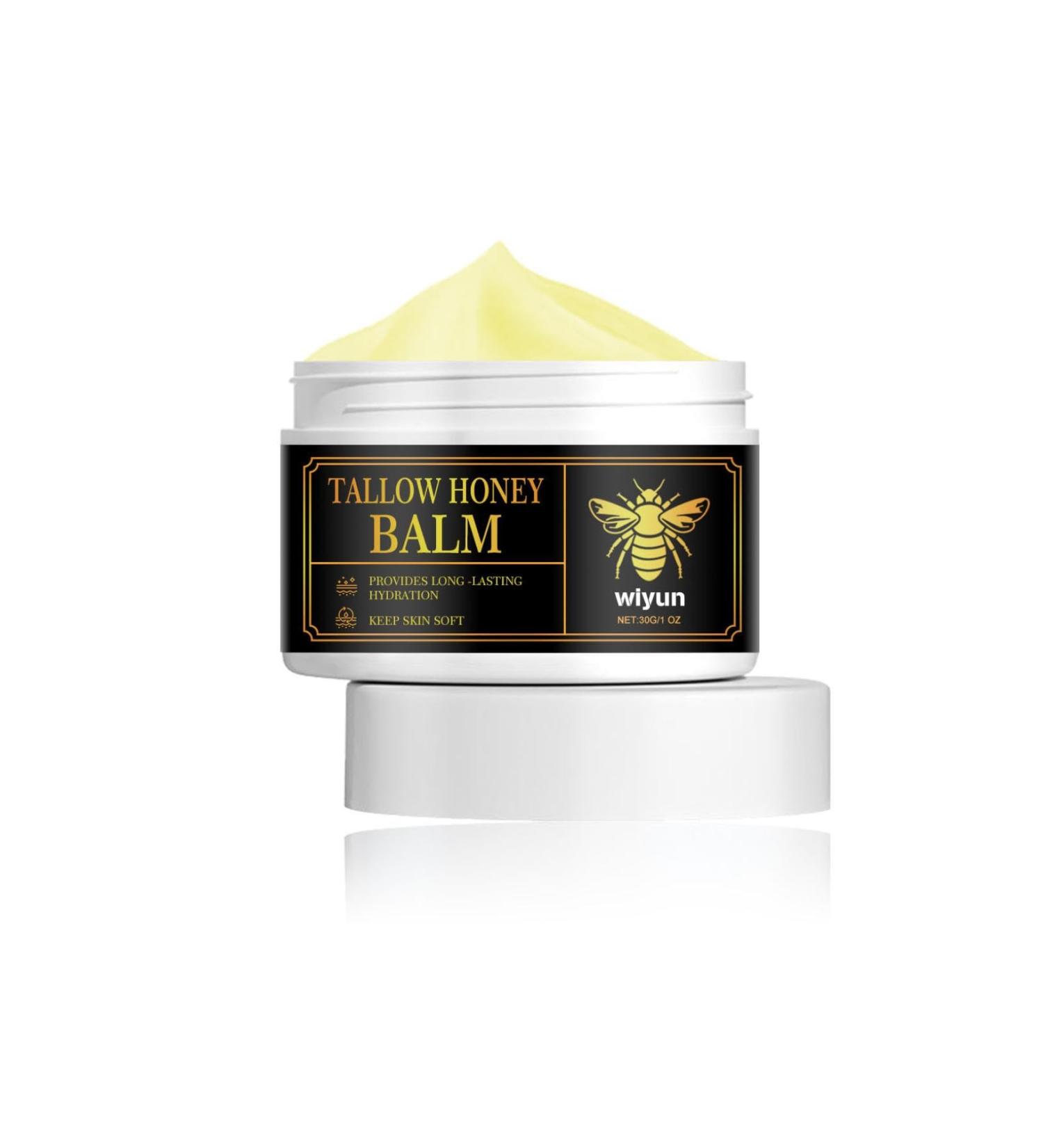 Organic Grass Fed Beef Tallow Balm with Raw Honey - Moisturizing Cream for Soft & Smooth Skin - All Natural Handmade Moisturizer (1) - Buy Online on GoSupps.com