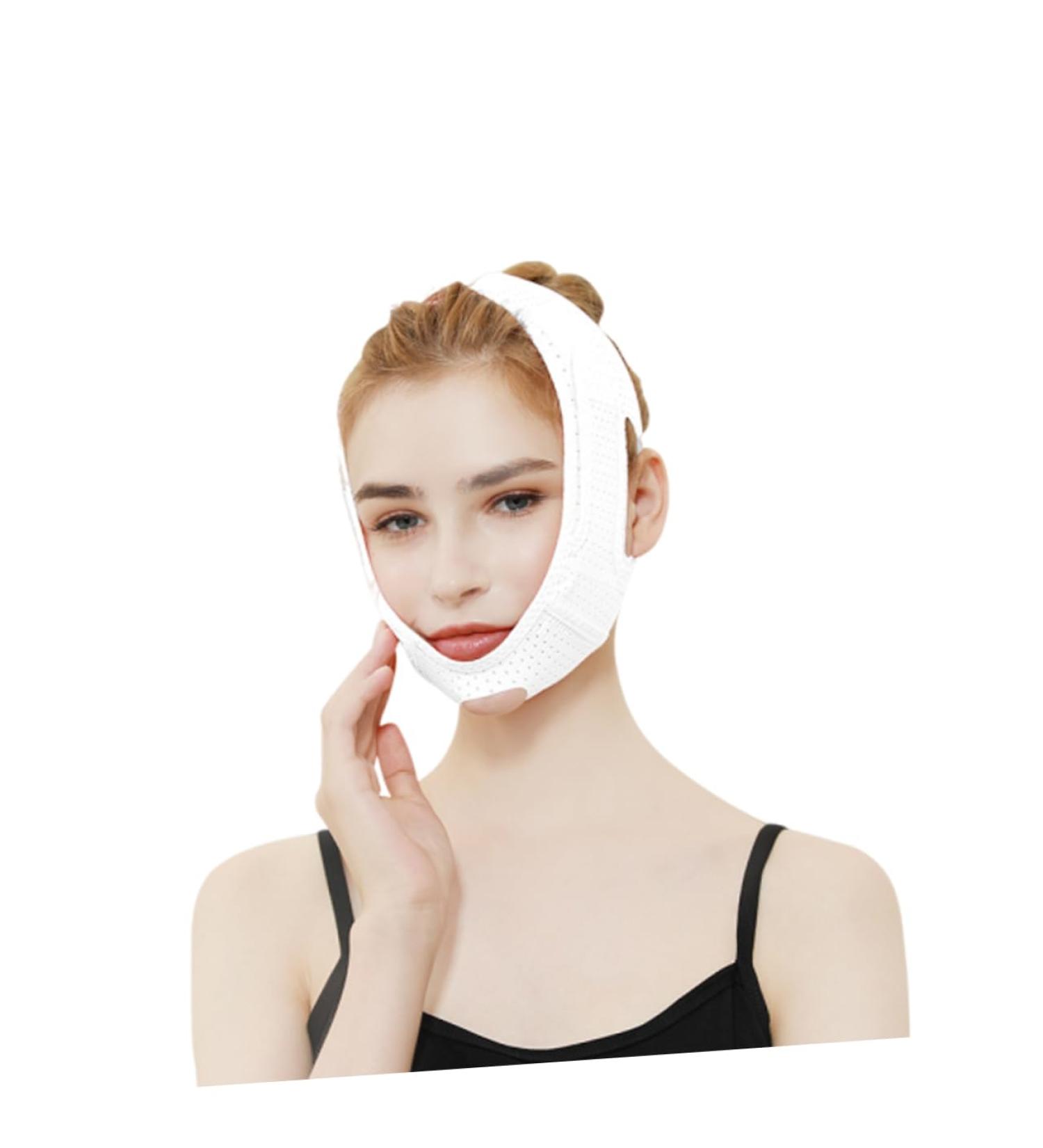 Mask chin cheek slim double chin band lifting belt hydrating overnight facelift breathable band strap men and women Belt 90*59cm As Shown - Buy Online on GoSupps.com