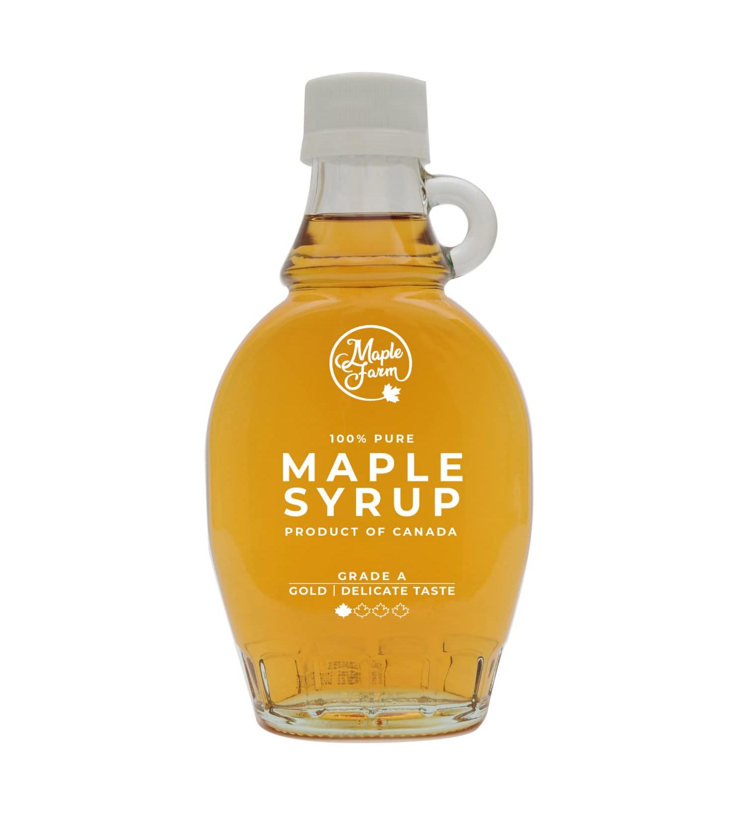 MapleFarm - Pure Canadian Maple Syrup Grade A Golden with delicate taste - 190 ml bottle (250 g) - Pure maple syrup - Maple - Buy Online on GoSupps.com