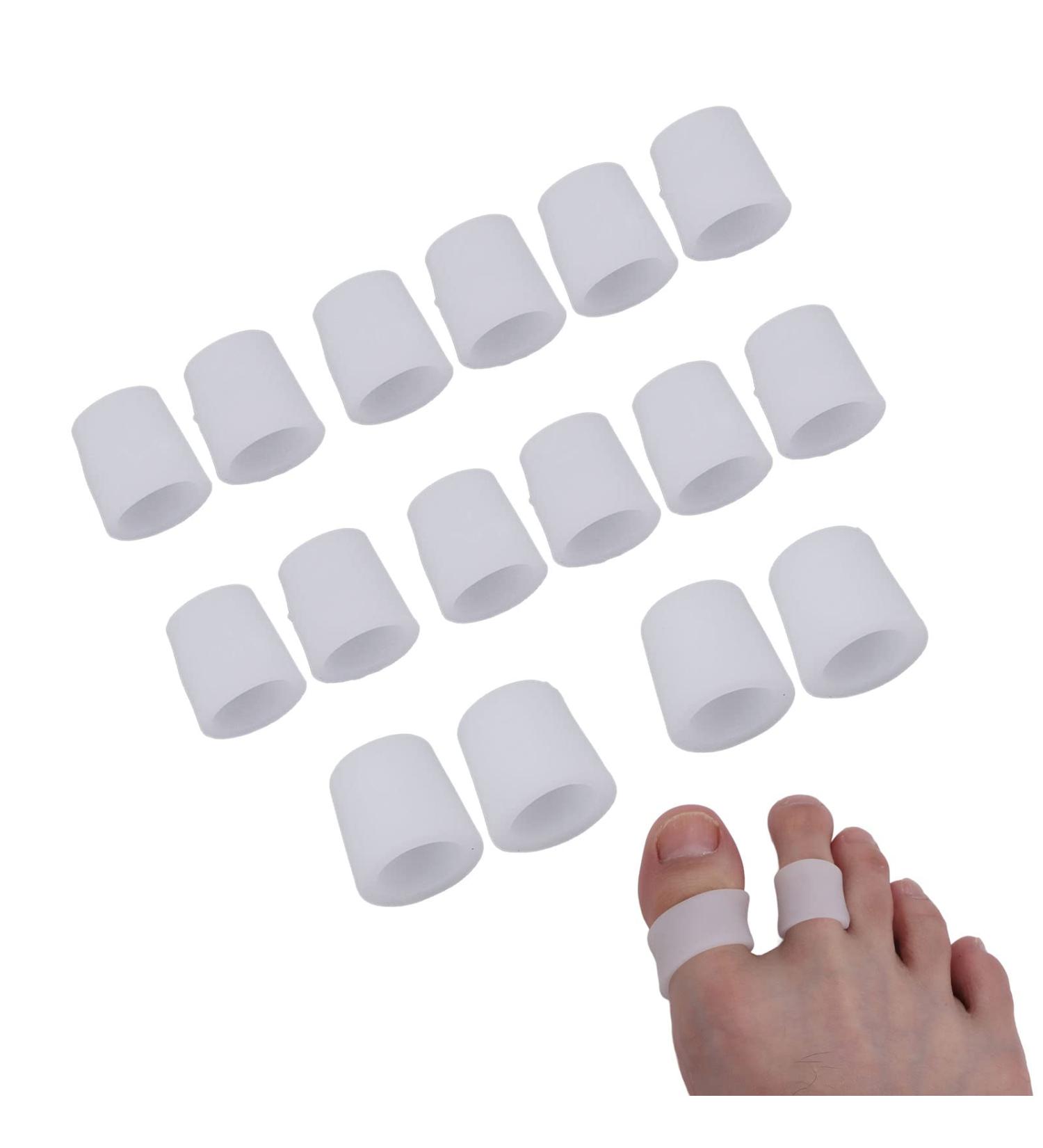 8 Pairs Silicone Toe Cuffs & Caps for Men & Women | Relief for Bubbles Hammer Toe & Ingrown Nails - Buy Online on GoSupps.com