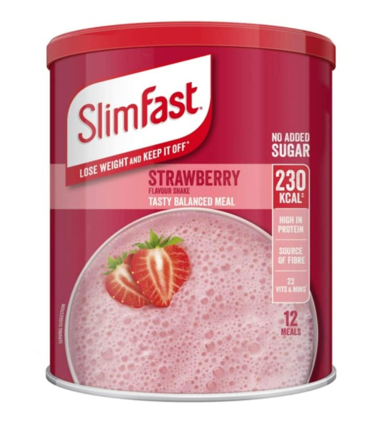 Slim-Fast Summer Strawberry Flavor Milkshake Powder - 12 Servings (438g) - Pack of 2 - Buy Online on GoSupps.com