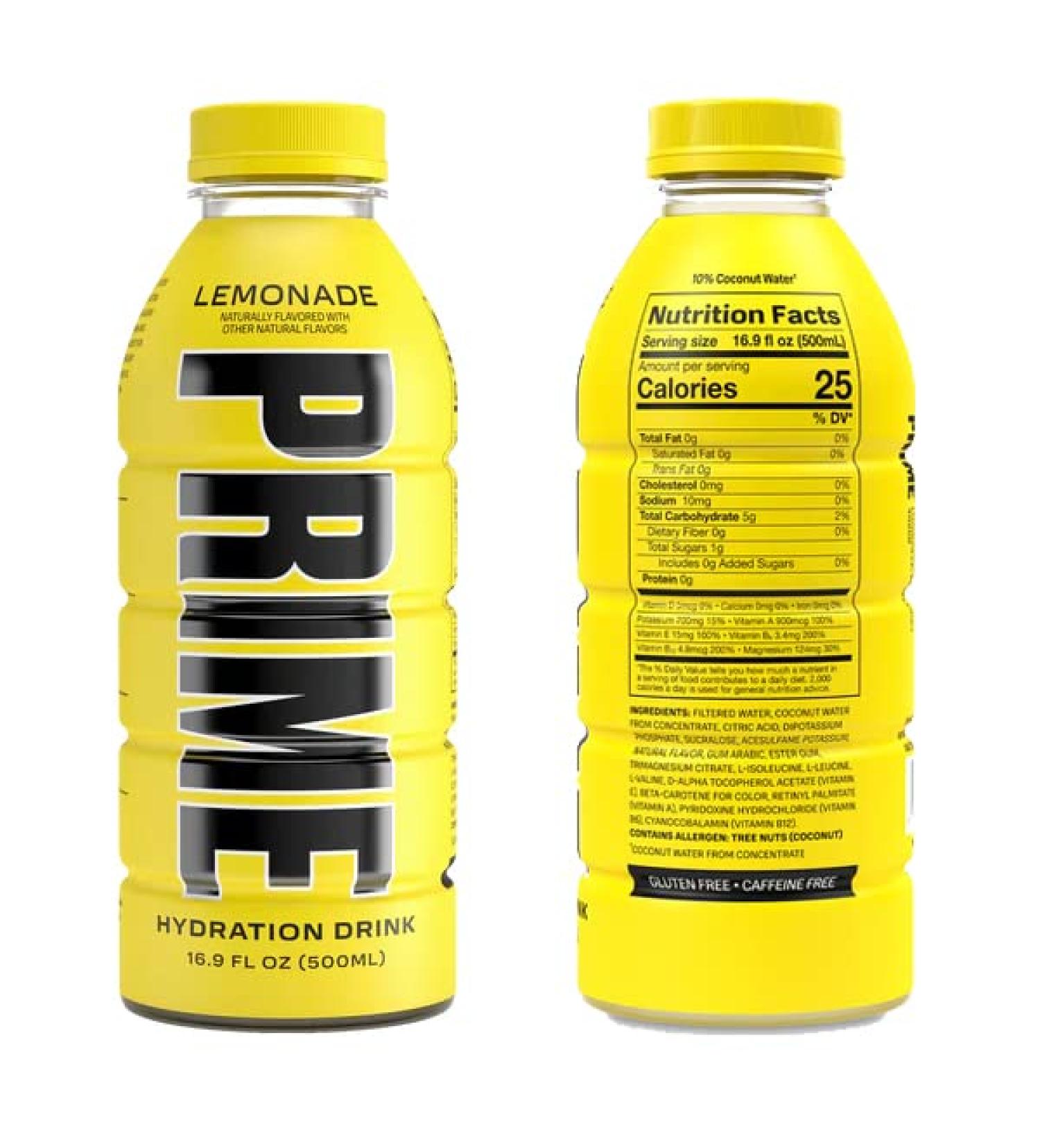 Prime Hydration Sports Drink by Logan Paul & KSI Lemonade - 500ml