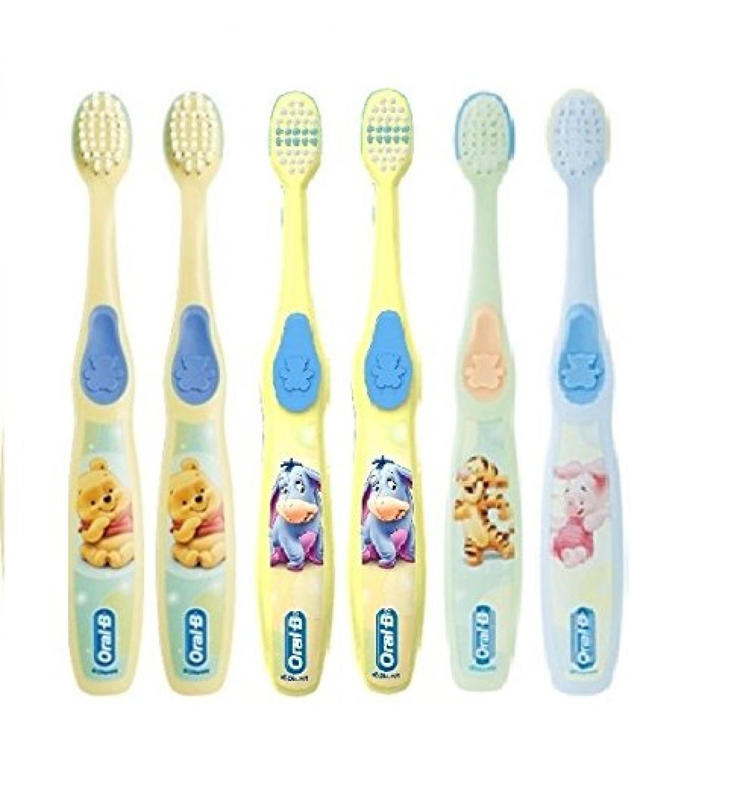 Oral-B Baby Toothbrush for Ages 4-24 Months, Kids Stages Pack of 6, Assorted Characters - Buy Online on GoSupps.com