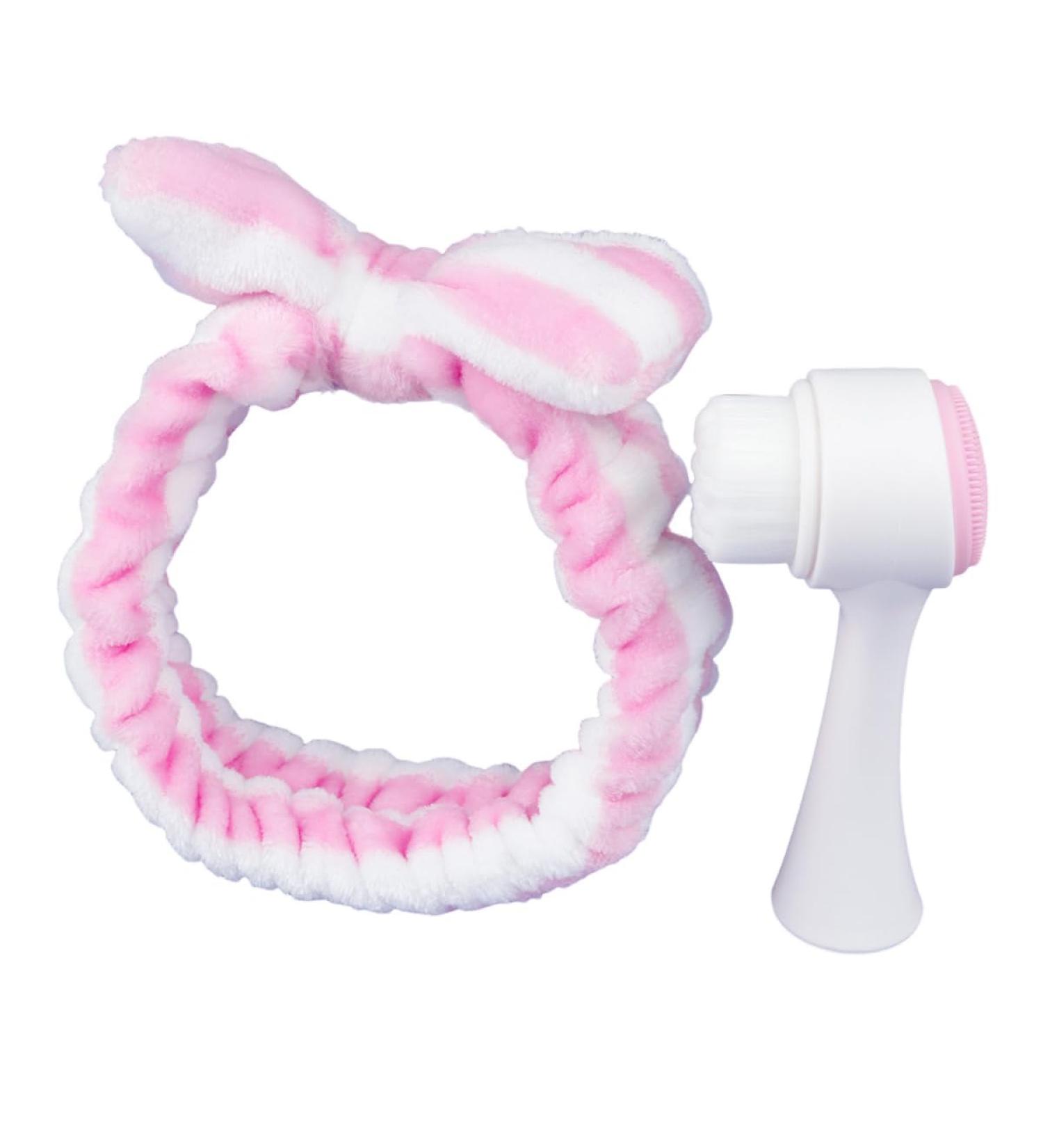 2 in 1 Manual Cleansing Brush Makeup Headband Facial Cleansing Brush Deep Clean Brush Hat for Women  - Buy Online on GoSupps.com