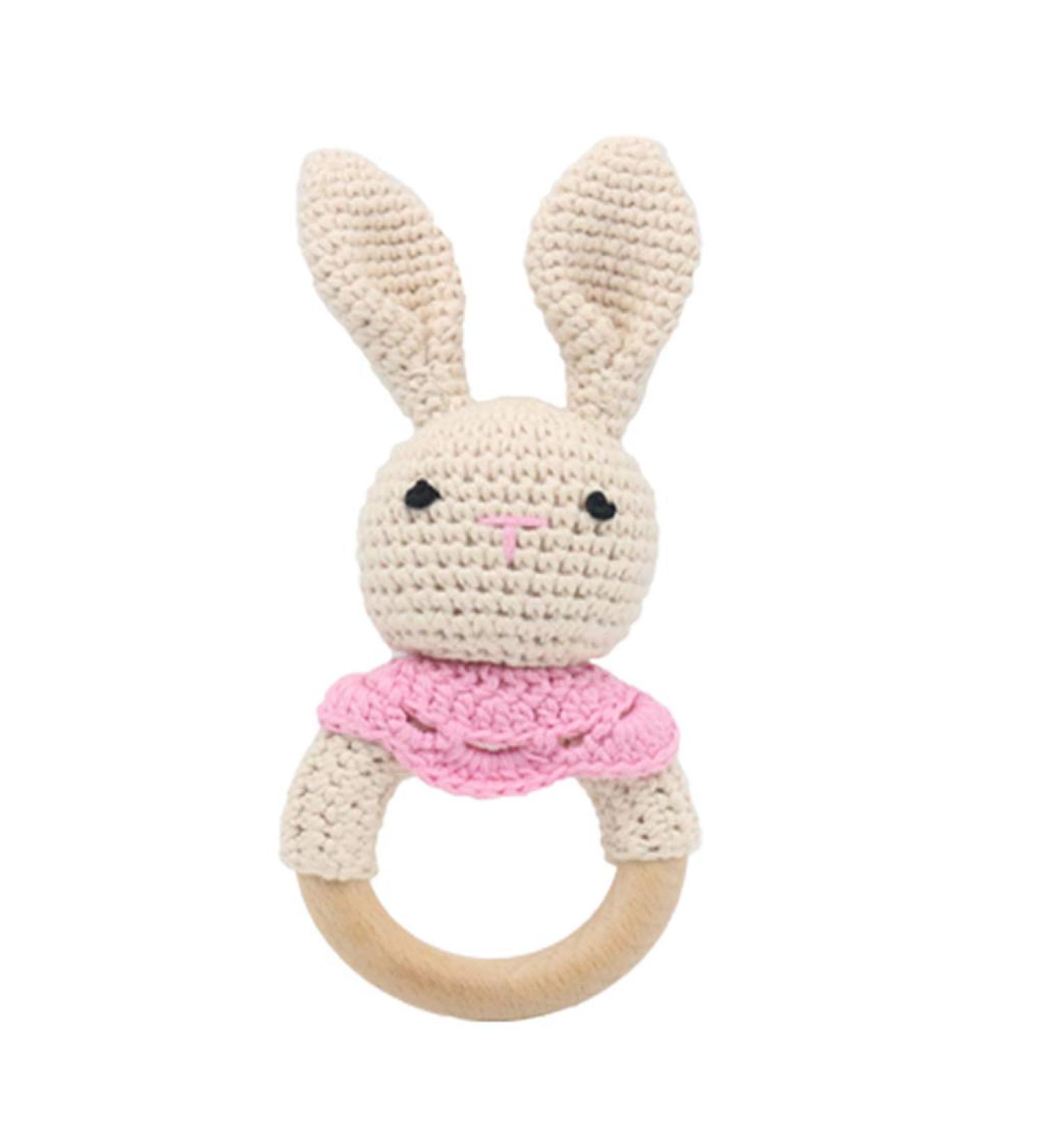 NCBVIXSW Crochet Wooden Ring Baby Teether Rattle - Eco-friendly Chewing & Teething Nursing Supplies - Buy Online on GoSupps.com