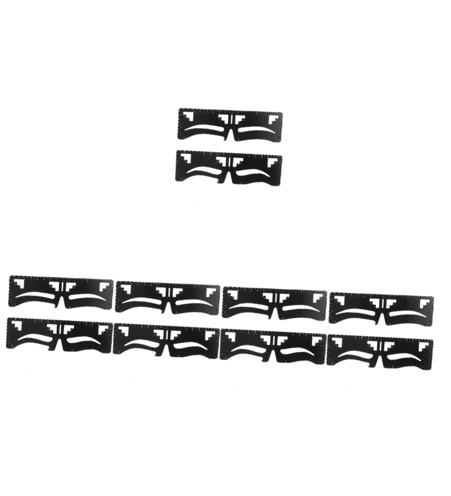 FOMIYES 10 Pcs Eyebrow Ruler Eyebrow Corrector Mini Practical Female Makeup Tool Eyebrow Trimming Labeling 1 count (Pack of 1) Blackx5pcs - Buy Online on GoSupps.com