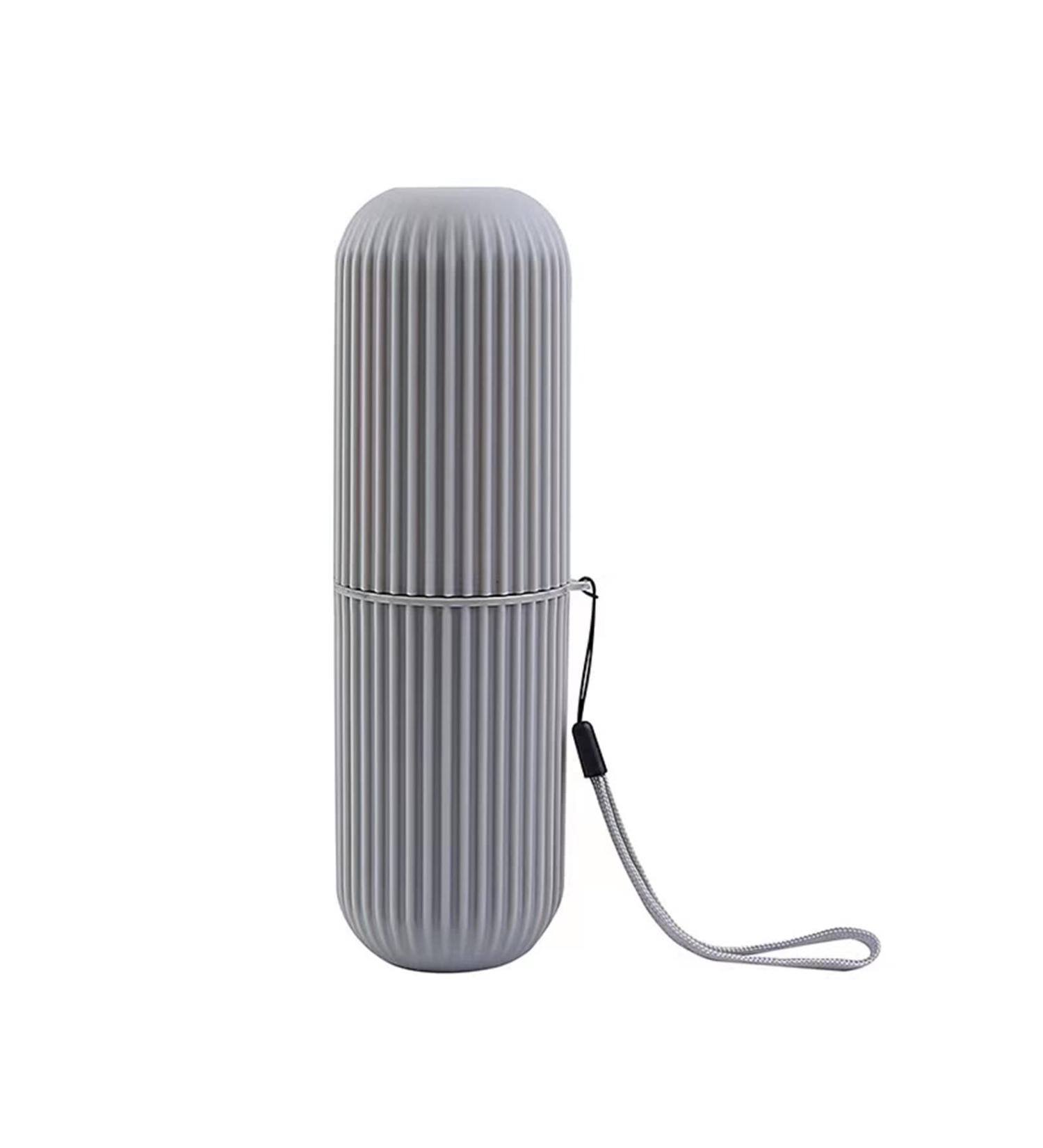 Digjobk Toothbrush Mug - Portable Gray Travel Storage Box for Toothbrush & Toothpaste Outdoor & Bathroom Essentials - Buy Online on GoSupps.com