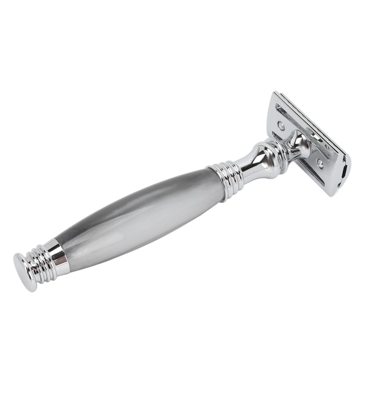 Manual Razor Holder - Gray Metal Open Comb Shaving Stand for Men | Premium Grooming Accessory - Buy Online on GoSupps.com