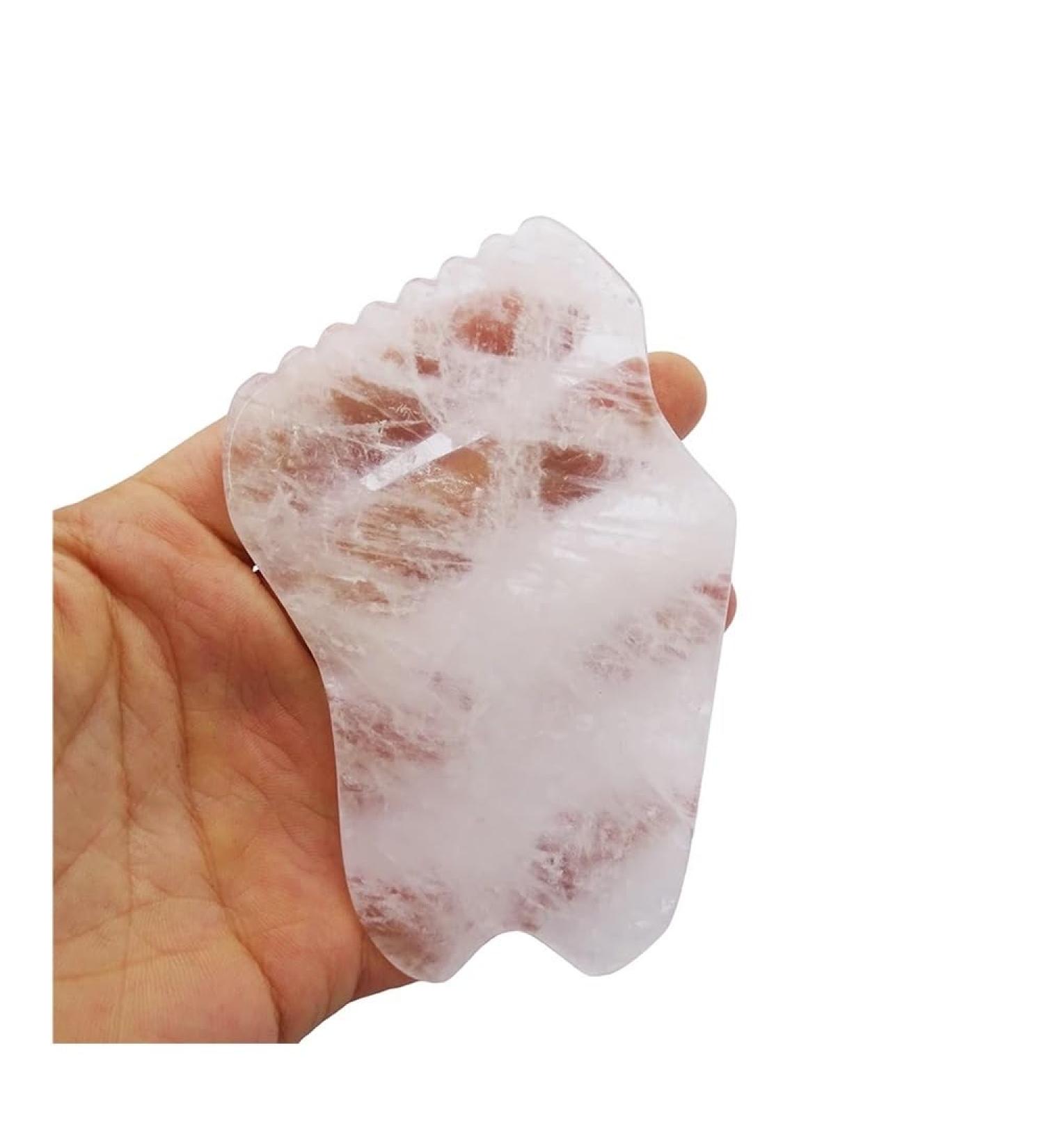 Crystal Jade Gua Sha Facial Massage Tool - Clear Quartz Scraper Board for SPA | Enhance Your Skincare Routine - Buy Online on GoSupps.com