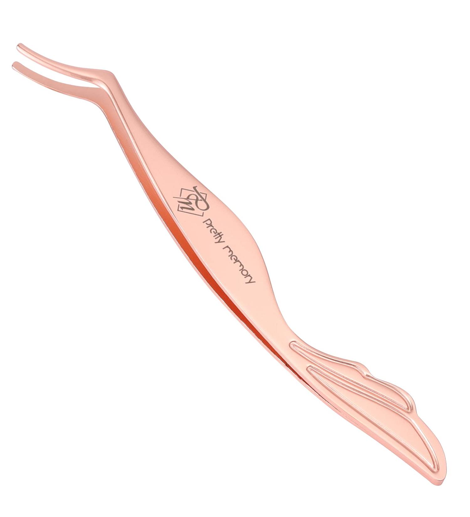Pretty Memory Rose Gold Eyelash Applicator Tool | Curved DIY Lash Tweezers - Buy Online on GoSupps.com