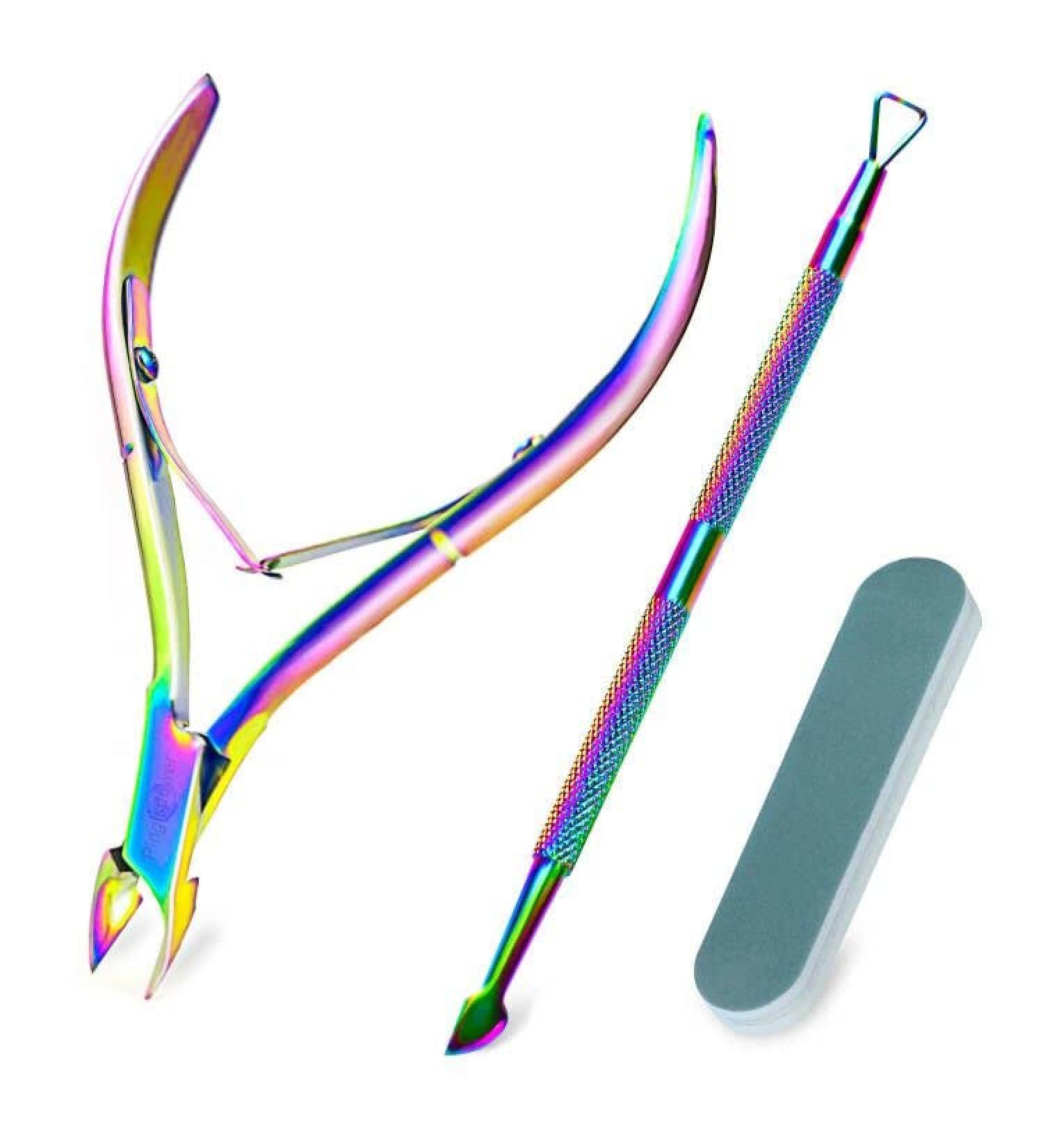 Pingispower Cuticle Trimmer and Pusher Set - Professional 3PCS Cuticle Cutter, Nippers, and Remover Tool Kit for Nail Care - Buy Online on GoSupps.com