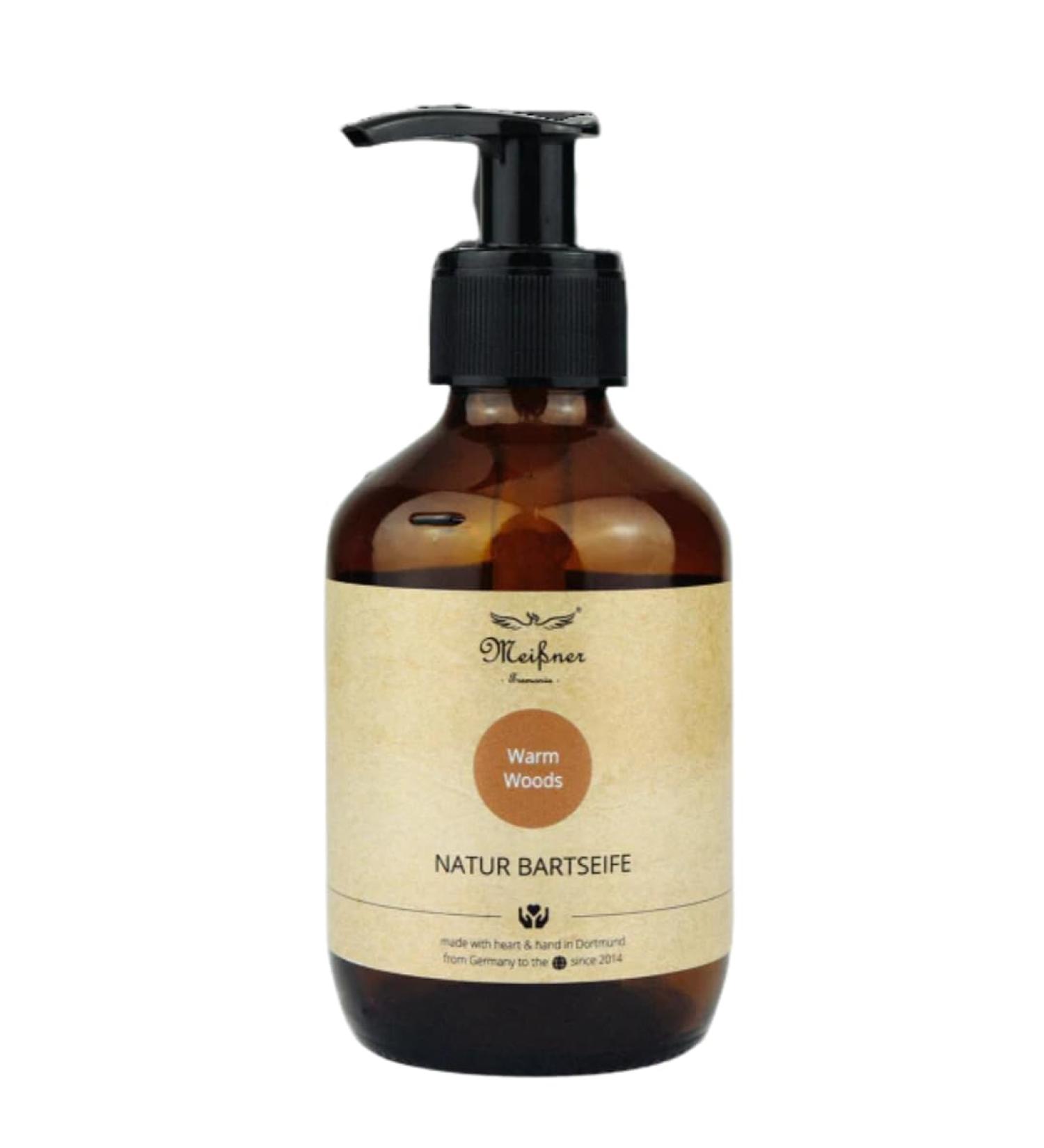 Meißner Tremonia Warm Woods Bartage Soap 200ml | Vegan Beard Shampoo for Men | Organic Olive Oil for Intensive Daily Care - No Artificial Additives - Buy Online on GoSupps.com