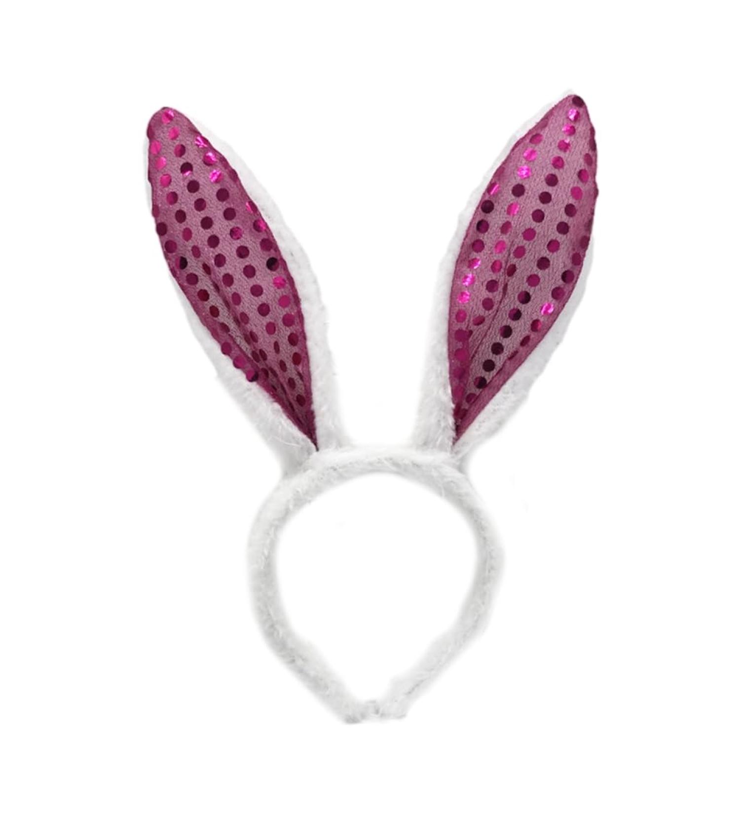 hgnxa Bendable Cute Ear Headband with Sequins for Costume Party Theme Photo Props for Girls Teens Headpiece Rose Red - Buy Online on GoSupps.com
