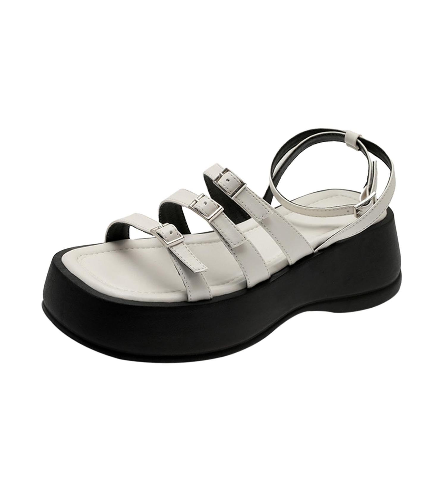 Dickly Women s Plateau Slide Sandals | Adjustable Buckles & Non-Slip Slippers | Open Toe Travel & Bathroom Sandals - Size 37 EU - Buy Online on GoSupps.com