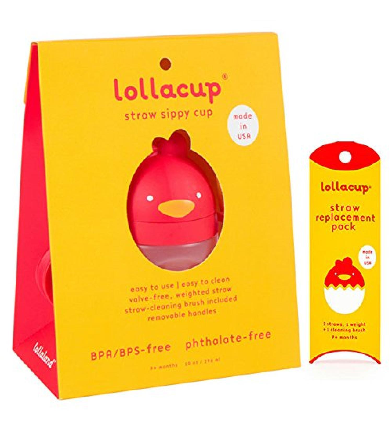 Lollaland Weighted Straw Sippy Cup for Baby - Made in USA | Shark Tank Product | Lollacup (Red) with Straw Replacement Pack - Buy Online on GoSupps.com