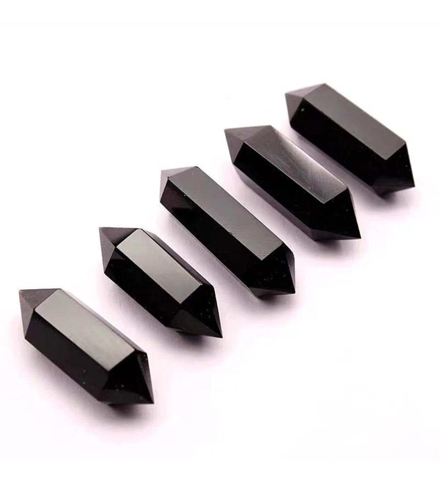 for Obsidian Double Wand Points Natural Stones and Minerals Polished Quartz Crystals Gemstones fine Decoration Gifts dingchi Stone Mineral Specimen - Buy Online on GoSupps.com