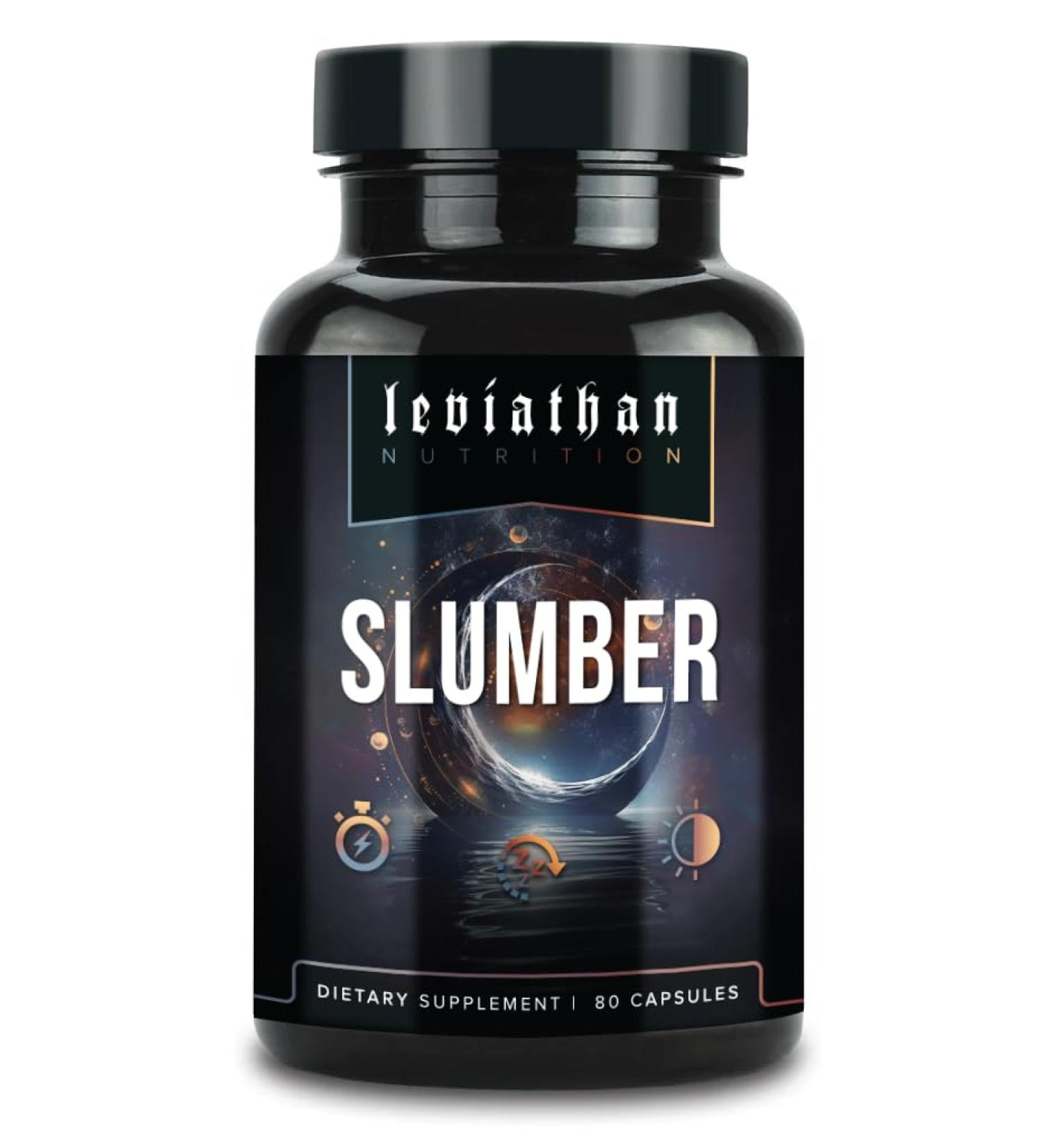Leviathan Slumber | Sleep Aid GABA Supplements for Deep and Calm Sleep with Melatonin Magnesium L-Theanine 5-HTP Zinc Magnolia Valerian Root for Sleep Sleeping Pills for Adults Men and Women - Buy Online on GoSupps.com