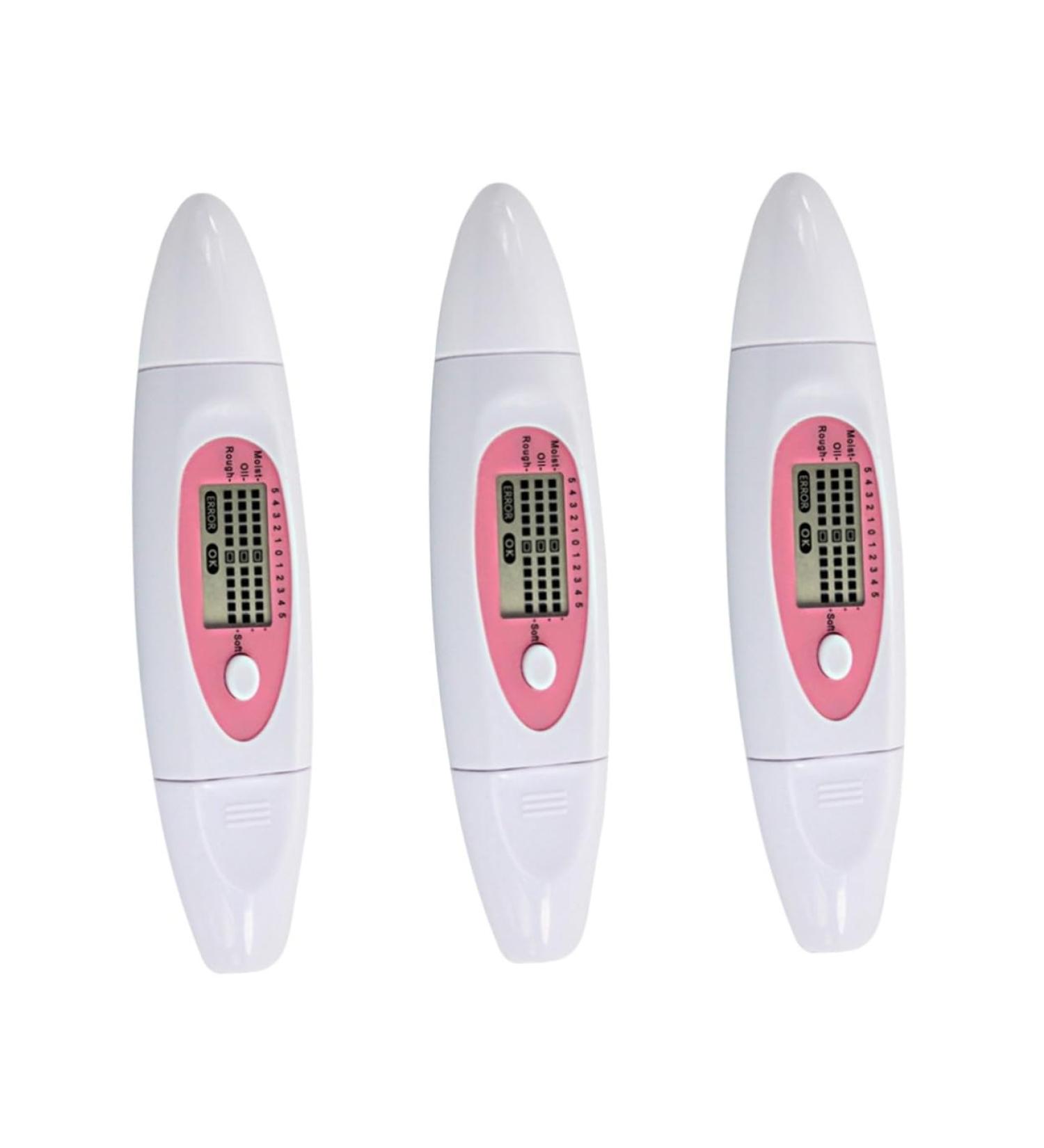 Ipetboom 3pcs 3 1 Facial Moisture Meter Facial Moisture Oil Meter Analyzer Precision Detector 13.5X2 CMx3pcs Pink+whitex3pcs - Buy Online on GoSupps.com