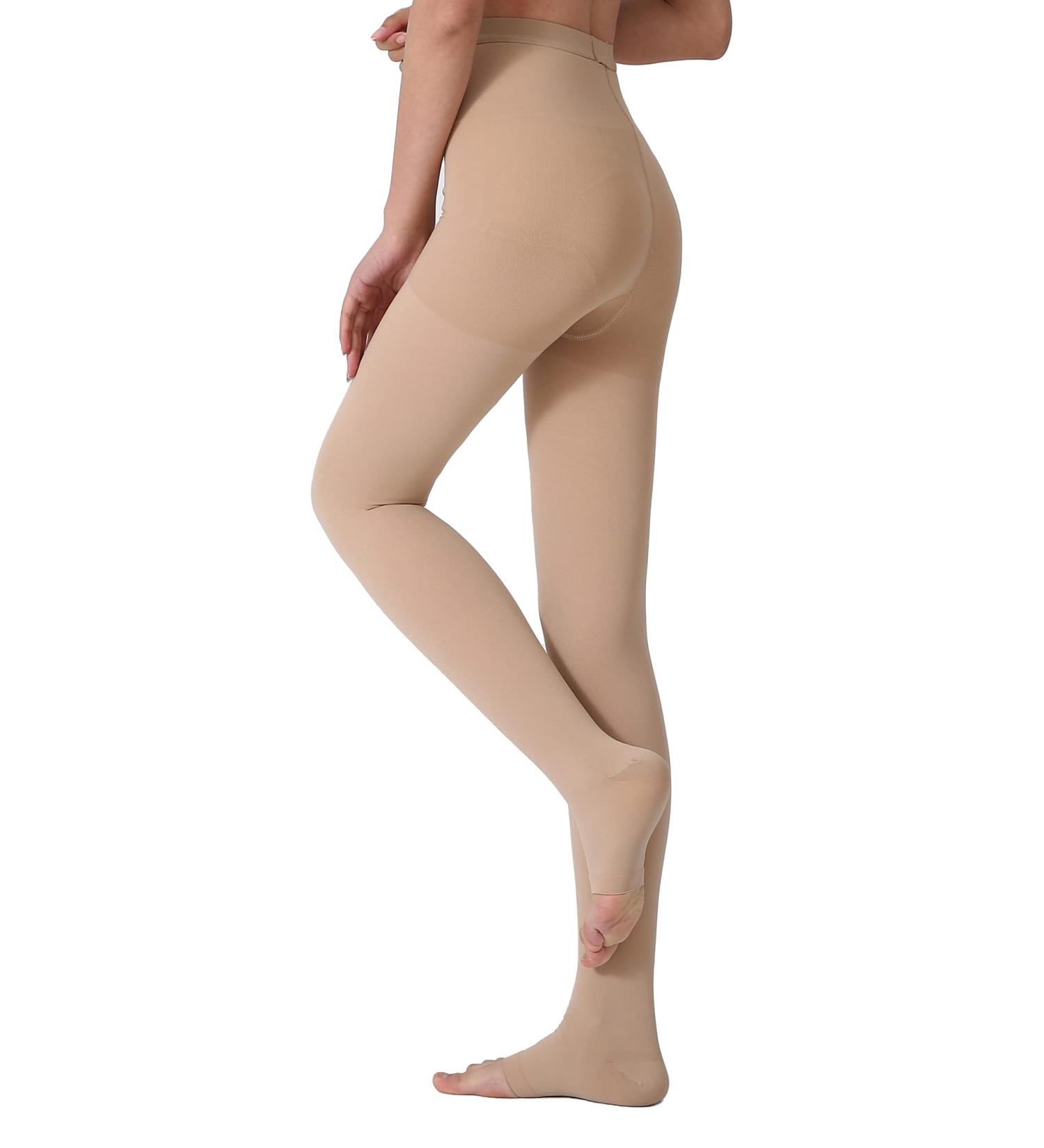 MANG Compression Pantyhose XXL Beige Open Toe 20-30mmHg Firm Support Stockings - Buy Online on GoSupps.com