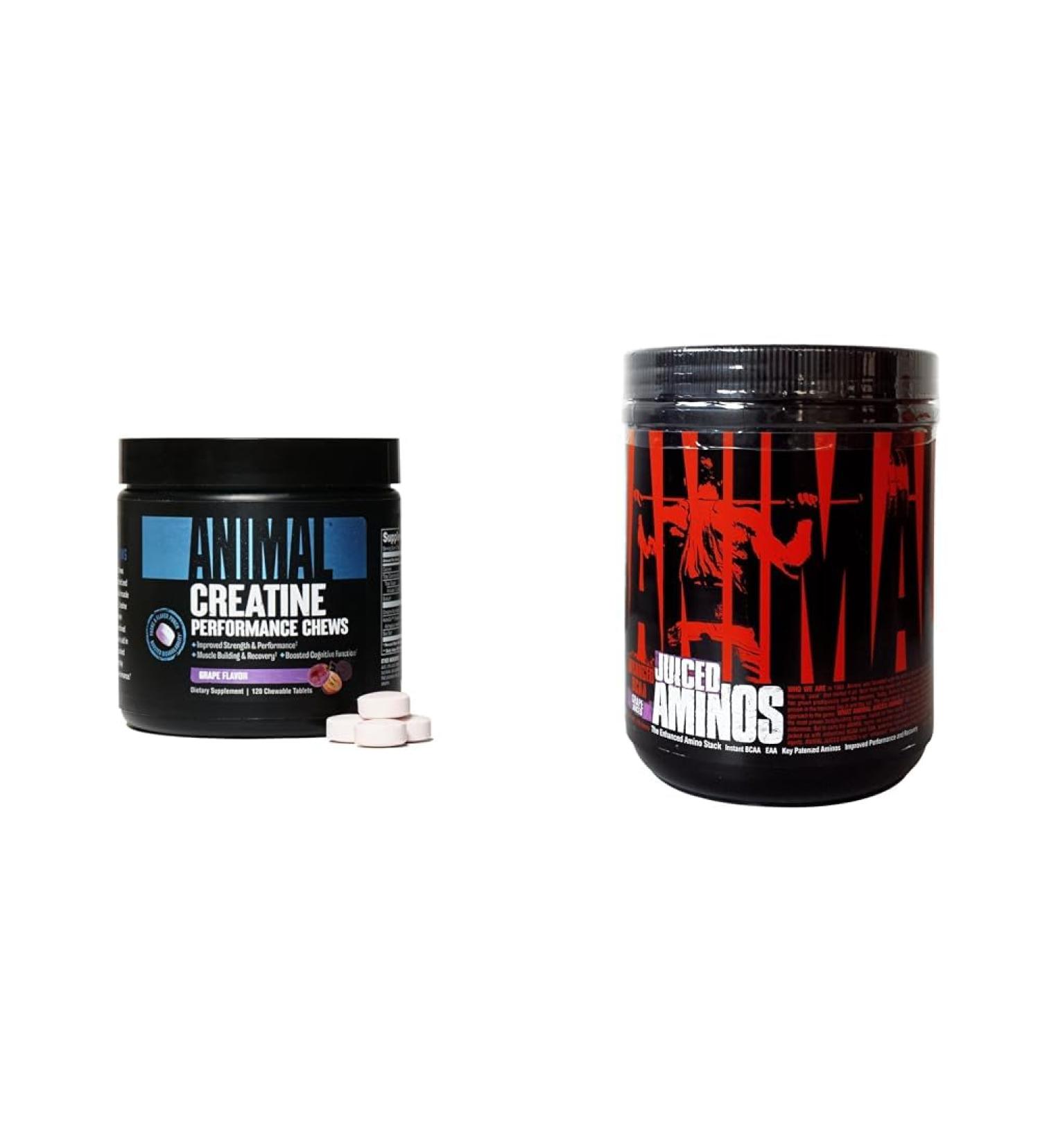Animal Creatine Chews Tablets - Enhanced Creatine Monohydrate with AstraGin to Improve Absorption & Juiced Aminos - 6g BCAA/EAA Matrix plus 4g Amino Acid Blend for Recovery and Improved Performance - Buy Online on GoSupps.com