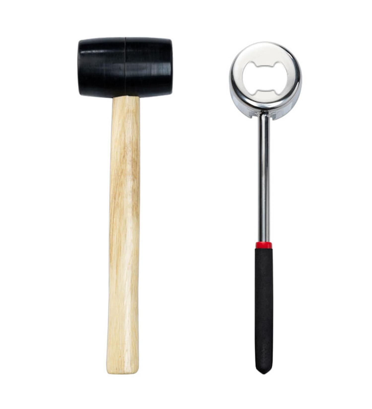 Petyoung Coconut Opener Tool Set Stainless Steel Coconut Opener with Rubber Hammer Lightweight and Easy to Carry Super Safe and Easy to Open Young Coconuts Tool - Buy Online on GoSupps.com