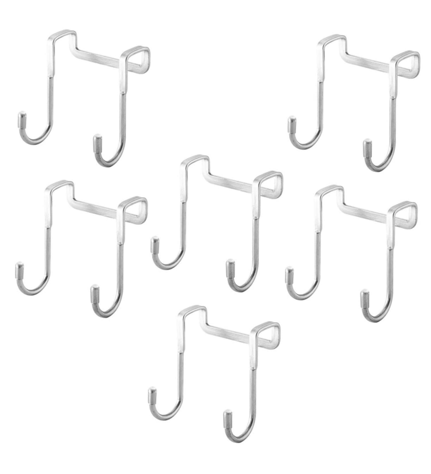 BELLIFFY 6pcs Kitchen Sundries Hooks Purse Wall Hook Overdoor Stainless Steel Cabinet Door Hanger 7.5X6.5CM Silver - Buy Online on GoSupps.com