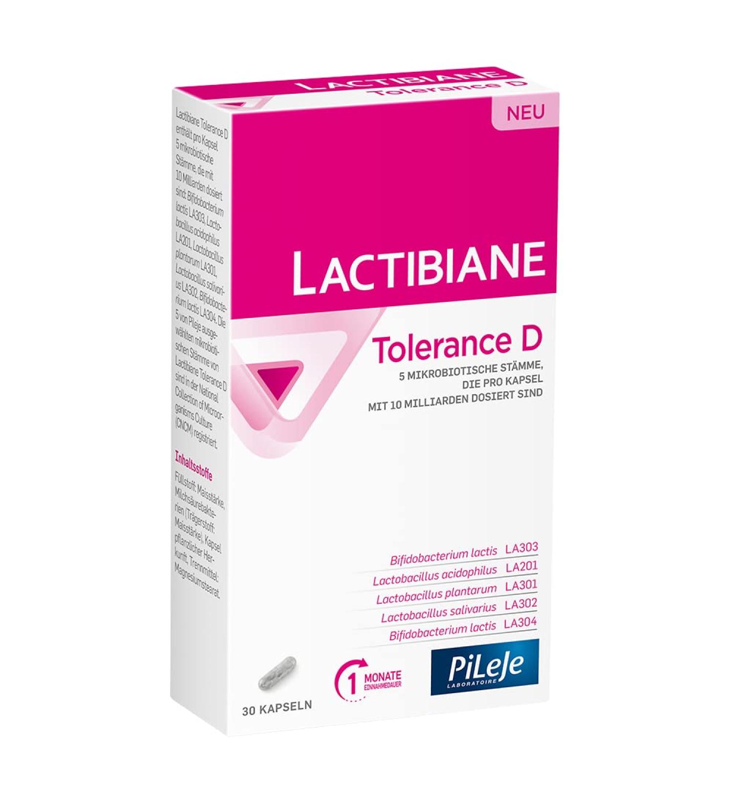 Buy Lactibiane Tolerance D - 5 Living Bacteria for Gut Health | 30 Capsules - Digestive & Immune Support - Buy Online on GoSupps.com
