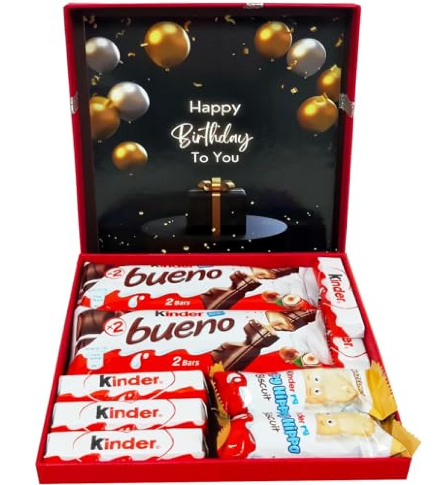 Happy Birthday Chocolate Gift Bueno Selection Box For Kids Hazelnut Kinder Happy Birthday - Buy Online on GoSupps.com
