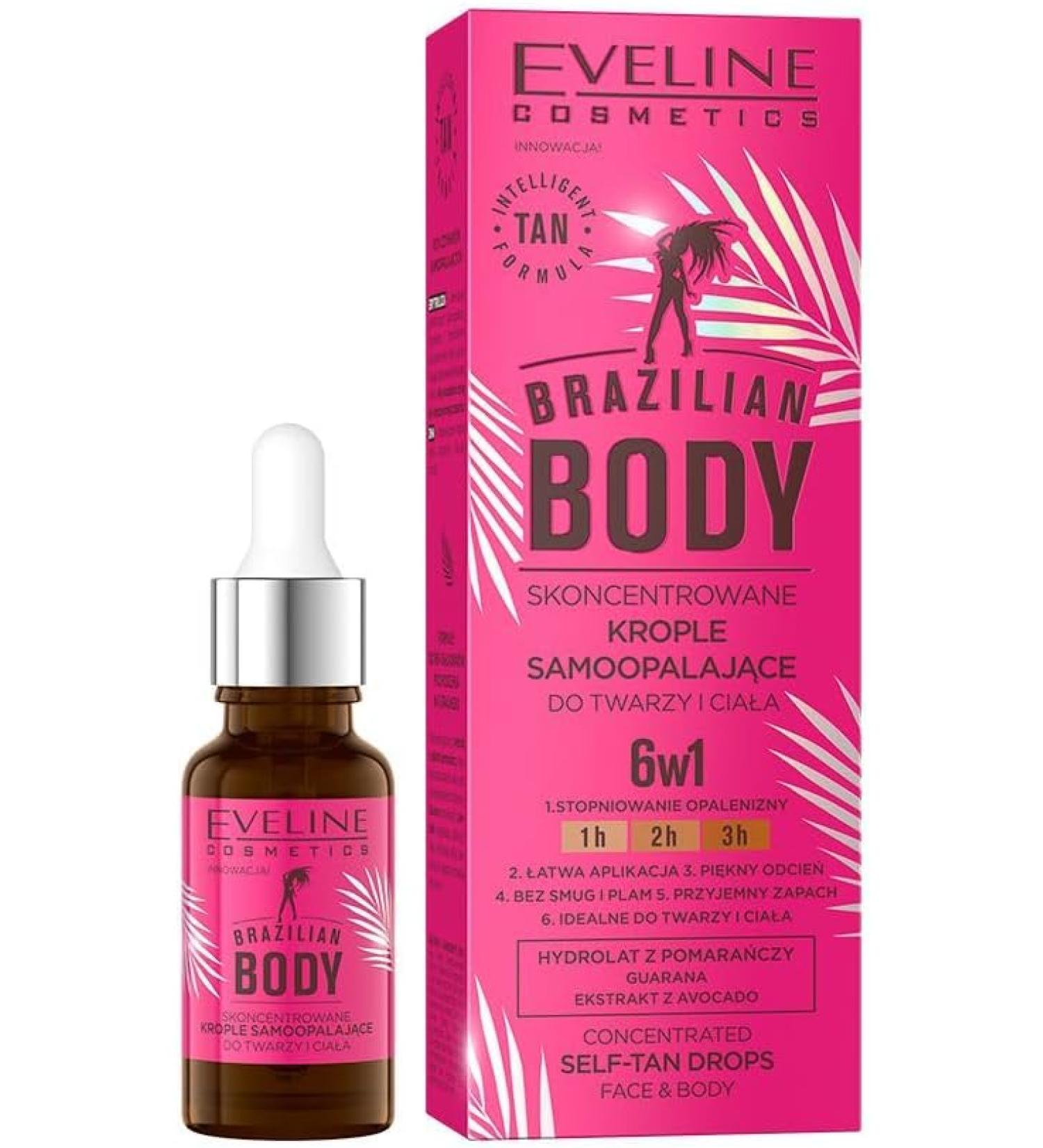 Eveline Cosmetics Brazilian Body Concentrated Self-Tanning Drops - 6W1 - 18ml