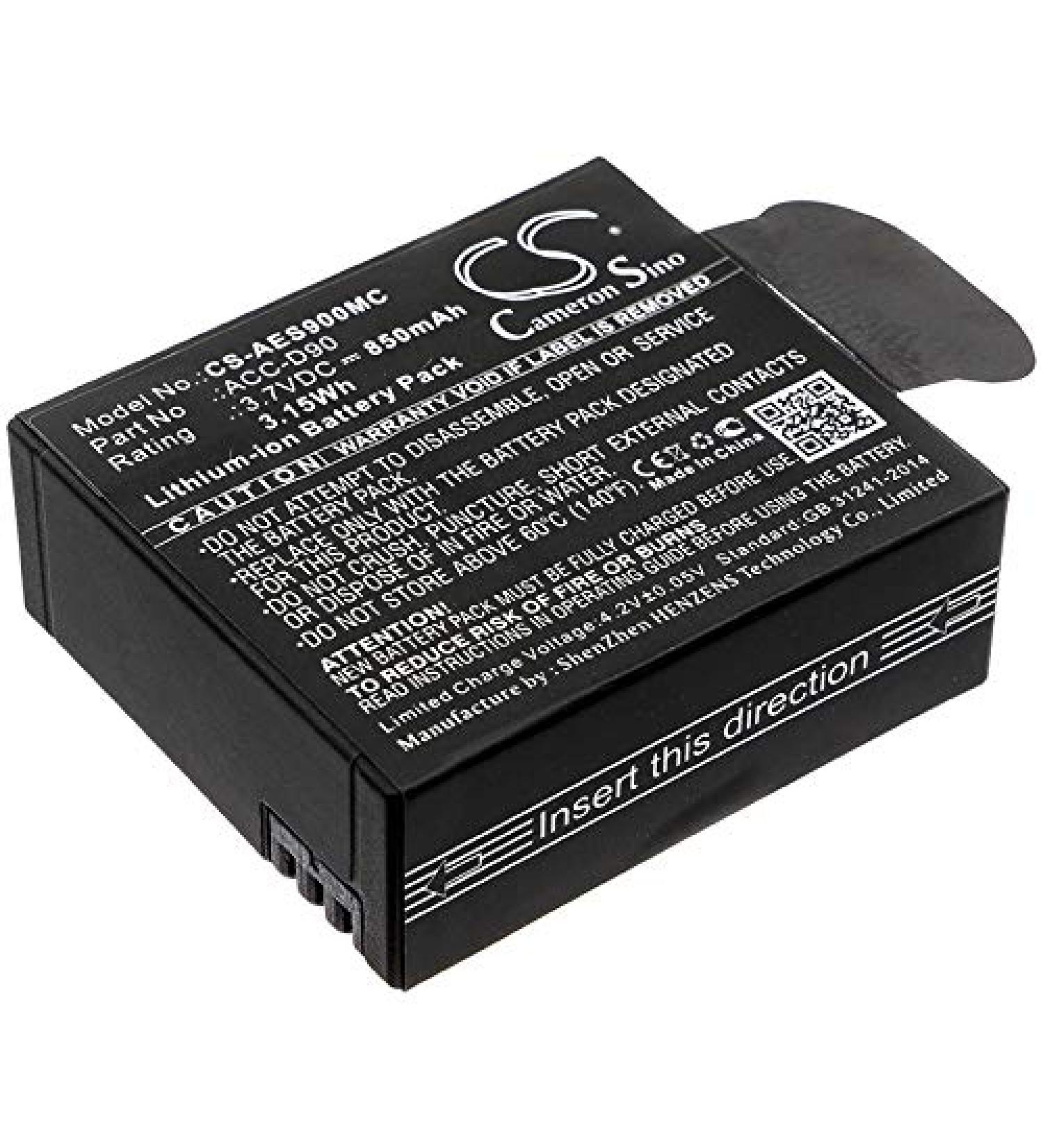 High-Performance 3.7V Replacement Battery for AEE S91B D90 S90 LyfeS72 LyfeSilver LyfeTitan - 850mAh ACC-D90 - Buy Online on GoSupps.com