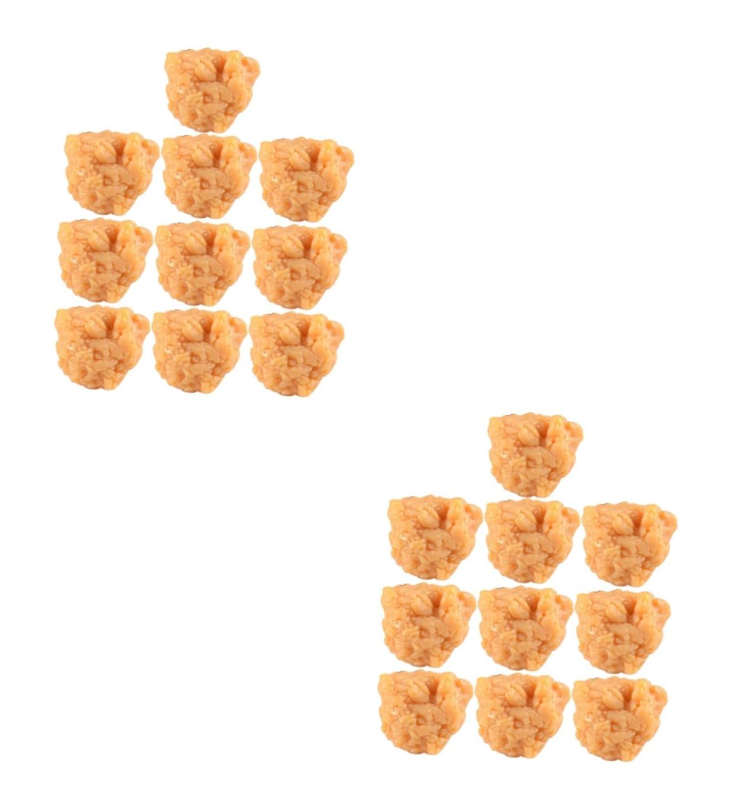 Vaguelly 20 Pcs Simulation Popcorn Chicken Fake Chicken Simulated Roasted Chicken Nuggets Chicken Nuggets Fake Desk Top Decor Realistic Meat Model Toys for Child Pvc Food Chicken Wings 3X2.5X2CMx2pcs 1 - Buy Online on GoSupps.com